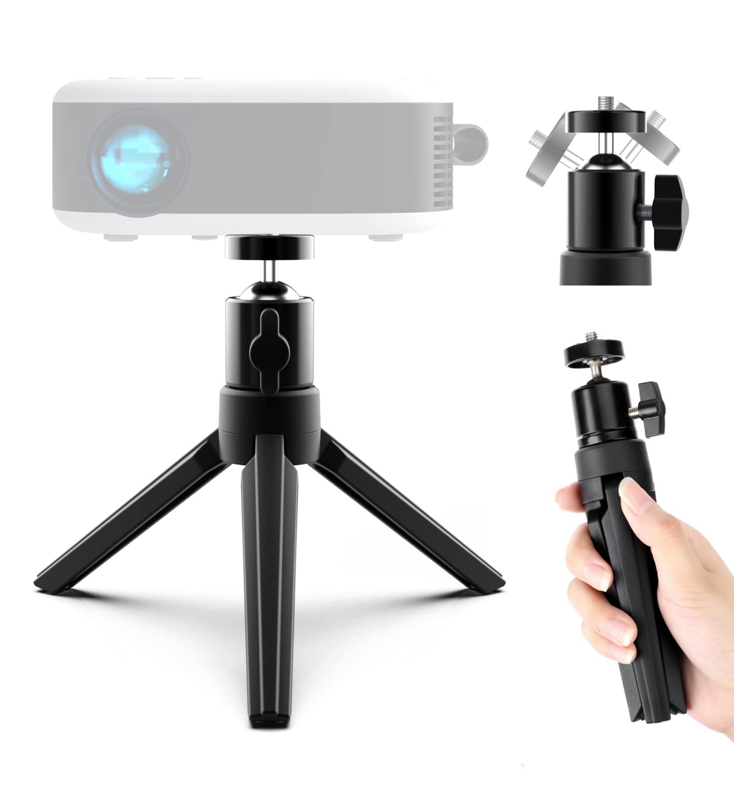 Mini Projector Tripod Stand - 6.3 Inch Compact Desktop Stand with 1/4 Screw Ballhead for Cameras and Projectors | Compatible with Smooth 4, Osmo Mobile, Vimble 2 - Buy Online on SooperMarket.com