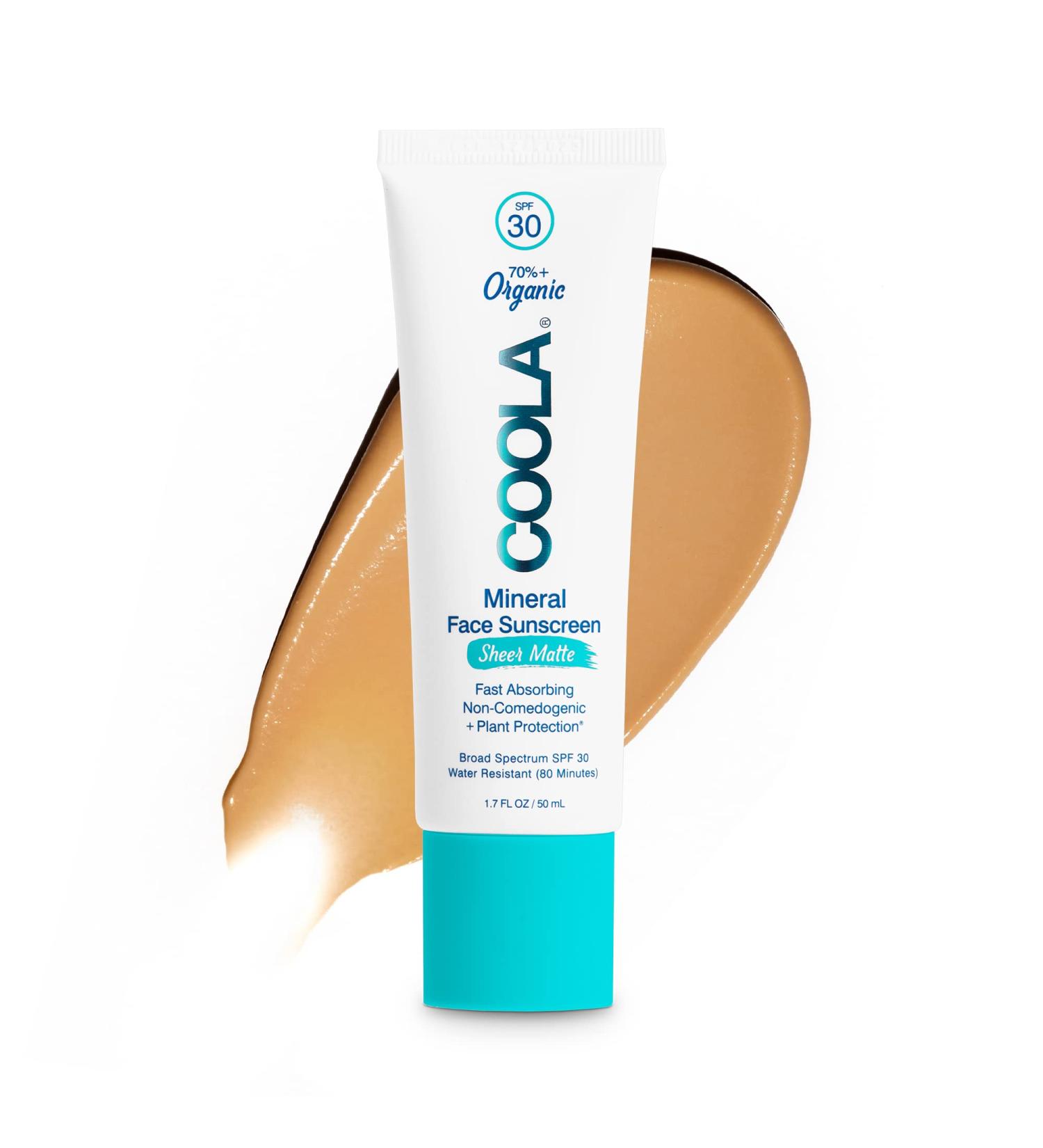 COOLA Organic Mineral Sheer Matte Sunscreen SPF 30 | Dermatologist Tested | Vegan, Gluten & Fragrance Free | 1.7 Fl Oz 2022 Version - Buy Online on SooperMarket.com