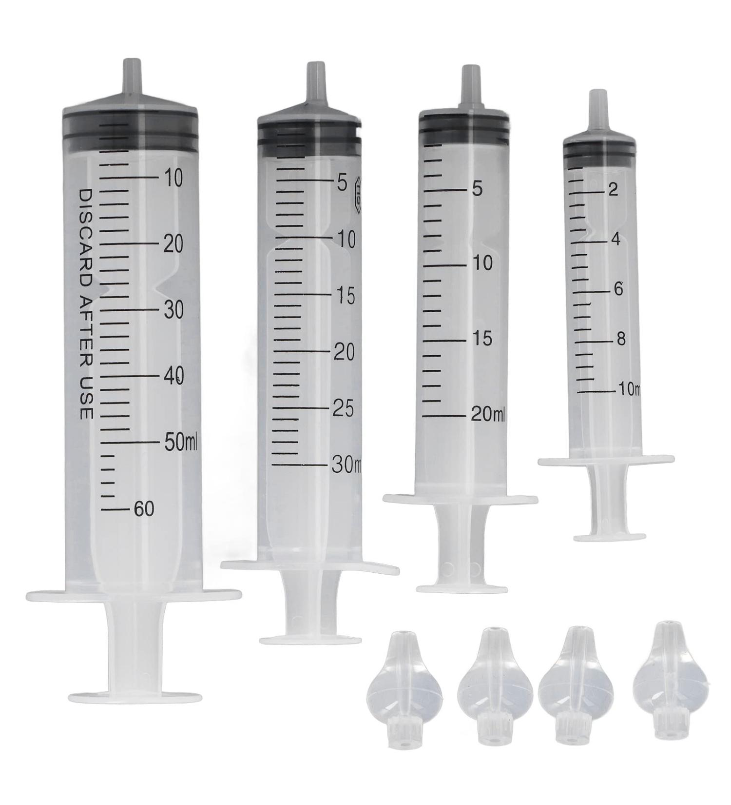 Professional Baby Nose Syringe Set - 4PC Reusable Portable 10ml 20ml 30ml 60ml with Silicone Suction Cup for Effective Nose Rinsing - Buy Online on SooperMarket.com