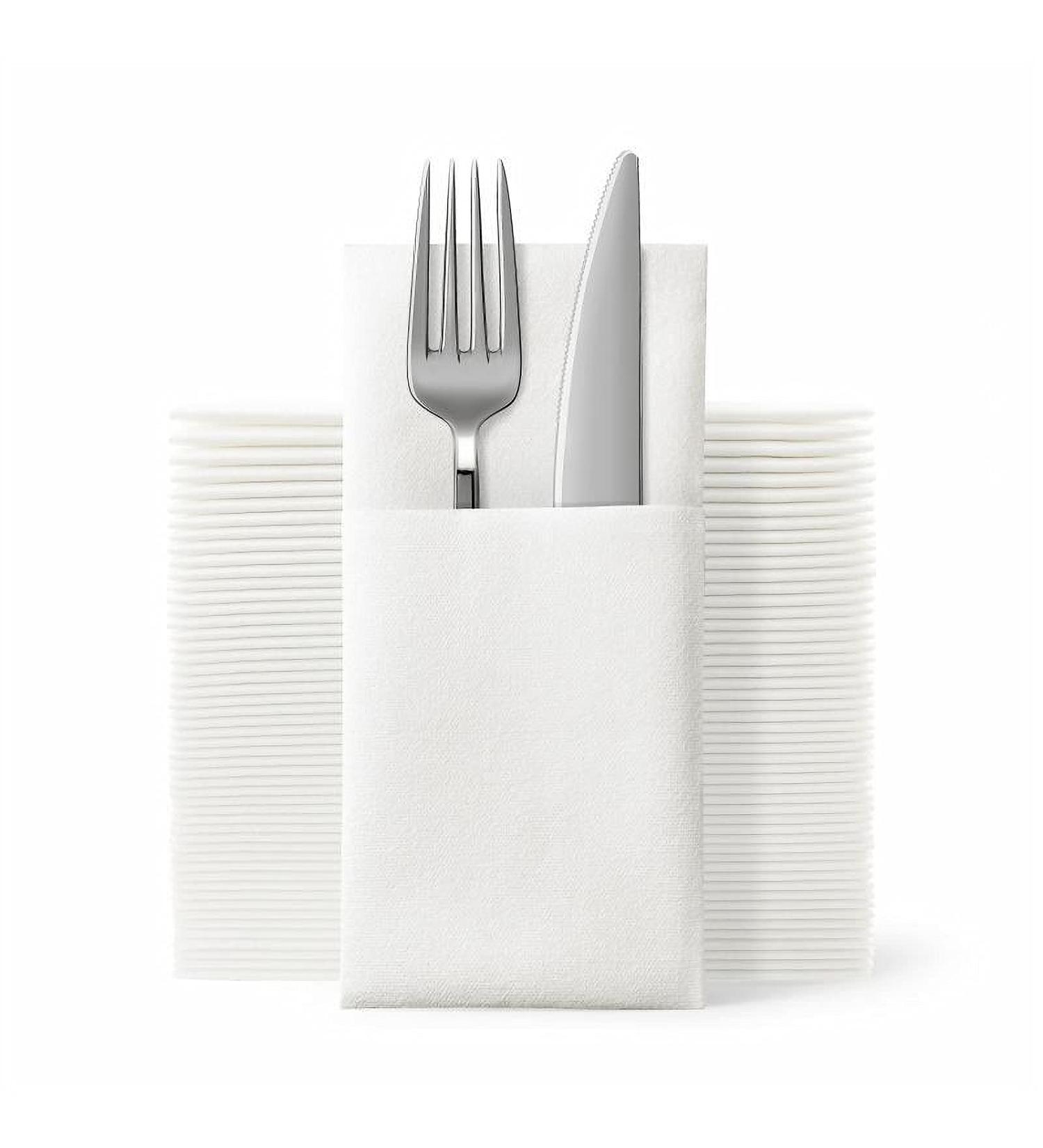 JEBBLAS Disposable Cloth Like Napkins with Flatware Pocket - 50 Pack - Buy Online on SooperMarket.com
