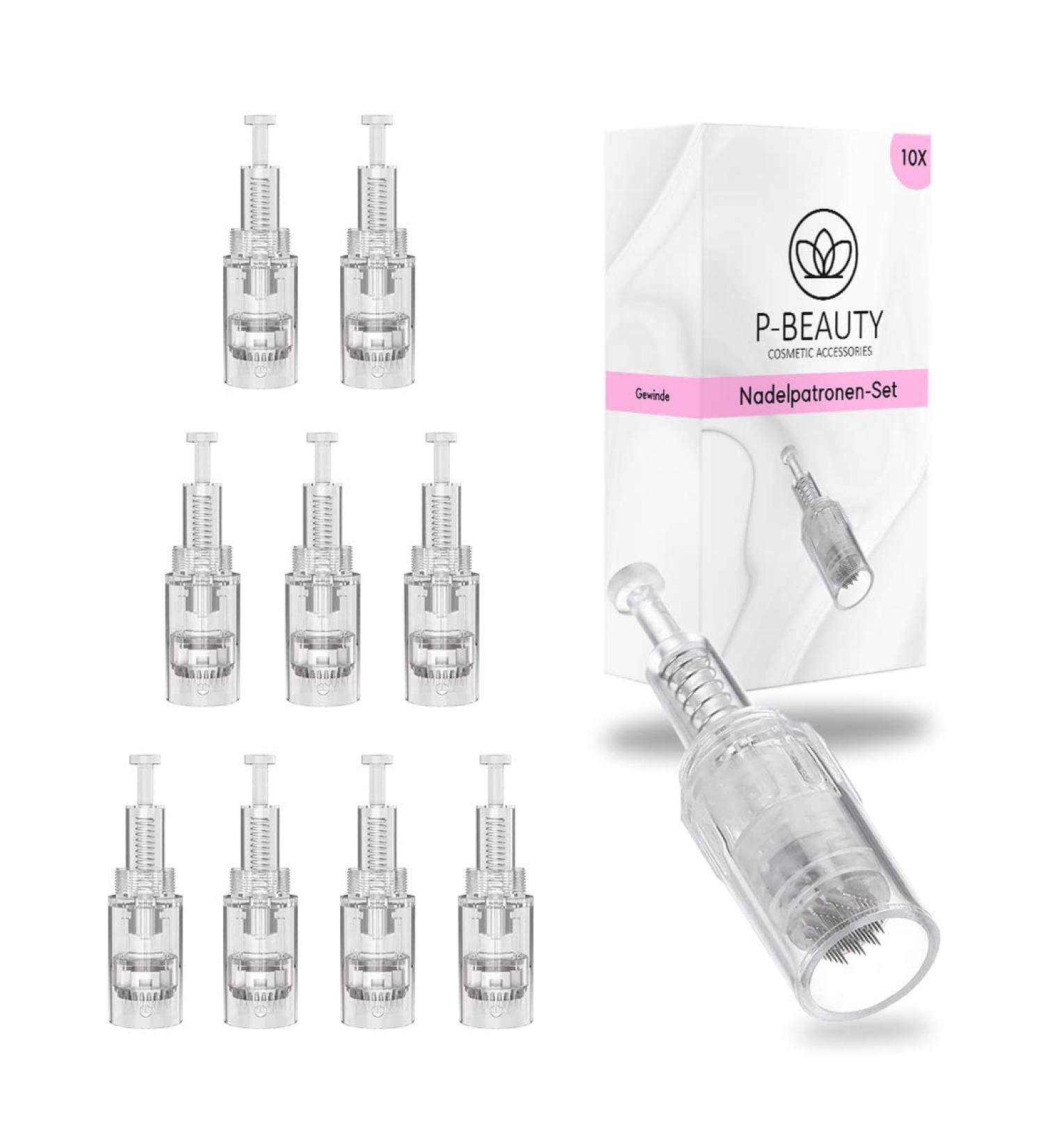 Buy P-Beauty Universal Replacement Needle Cartridges | Micronic Needle Technology for Skin Renewal | Compatible with All Thread Slot Dermapen | 10-Piece Set with 12 Pins - International Shipping - Buy Online on SooperMarket.com