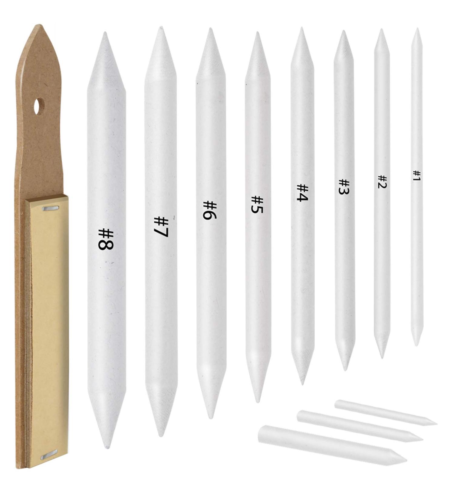 LEOBRO 11-Piece Artist Blending Stump and Tortillion Set with Sandpaper Pencil Sharpener - Ideal for Student Sketch Drawing - Buy Online on SooperMarket.com