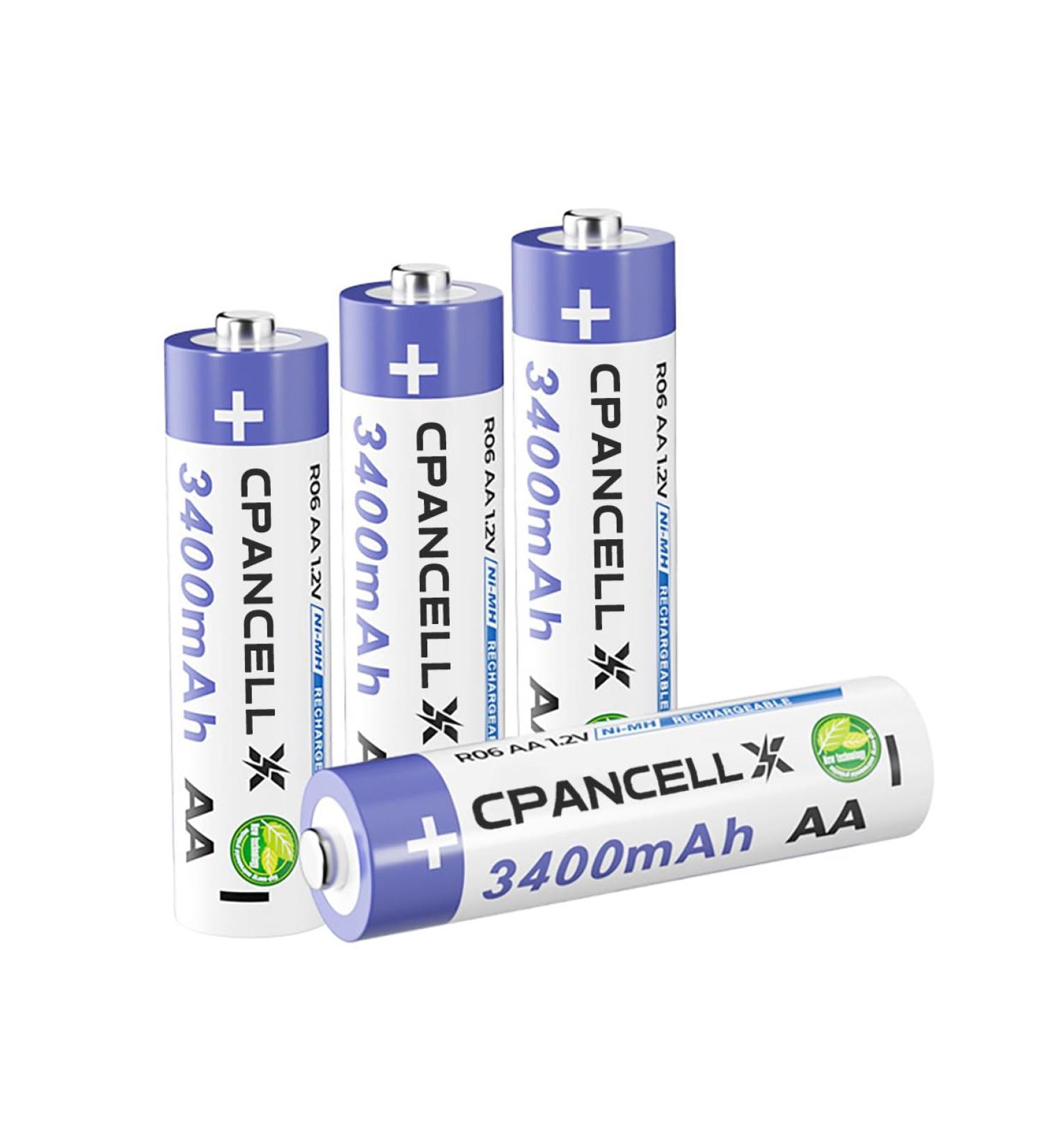 Buy 3400mAh Rechargeable AA NiMH Batteries (4 Count) - Long-lasting & Eco-friendly | International Shipping Available - Buy Online on SooperMarket.com