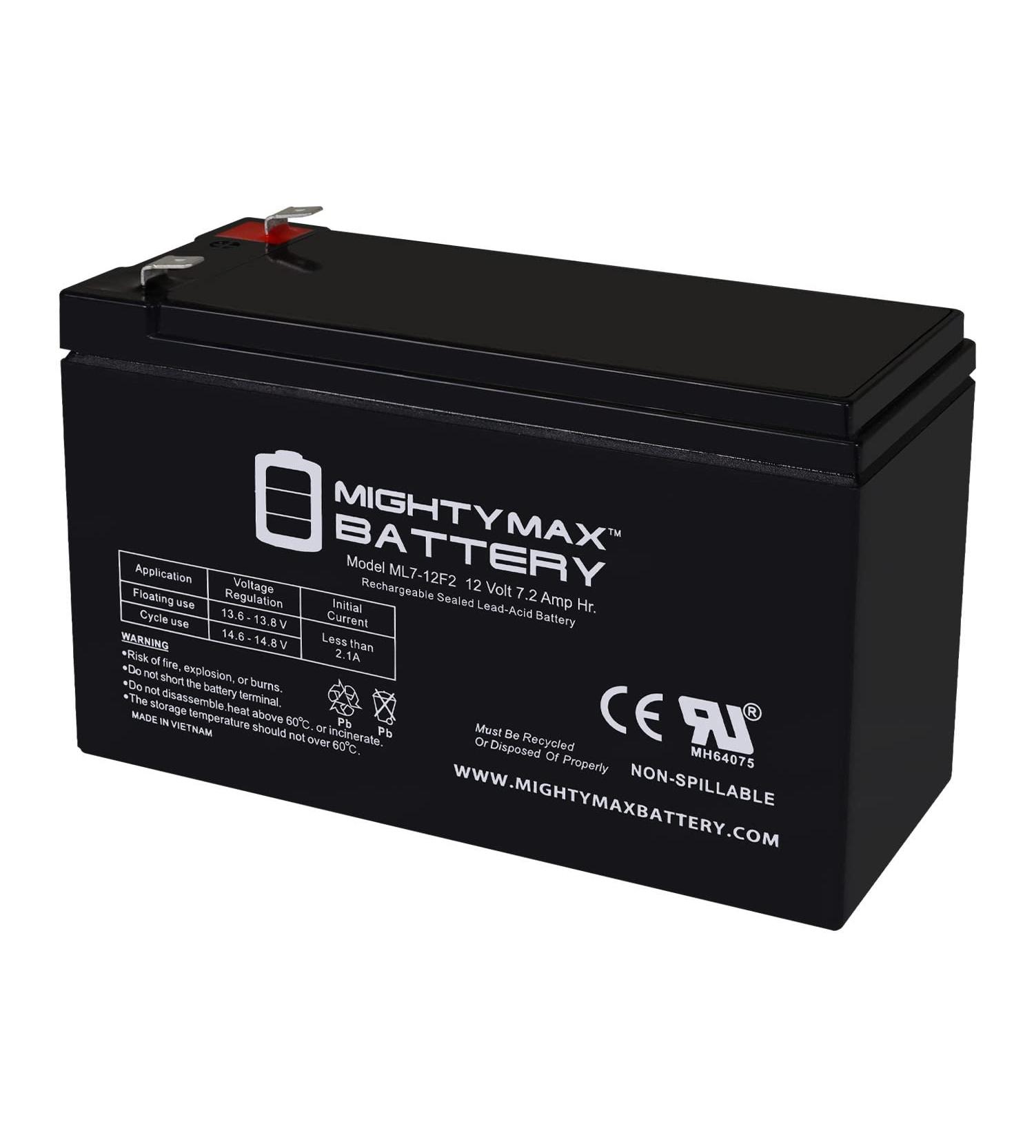 Mighty Max Battery 12V 7Ah F2 Replacement for Geek Squad 875VA UPS | International Shipping Available - Buy Online on SooperMarket.com