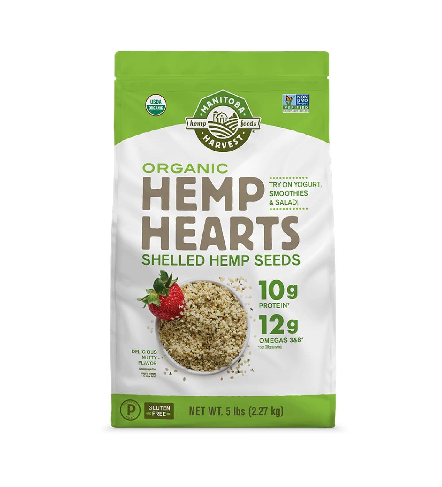Organic Hemp Seeds 5lb - 10g Protein, 12g Omega 3 & 6 | Non-GMO, Vegan, Gluten Free | Manitoba Harvest - Buy Online on SooperMarket.com