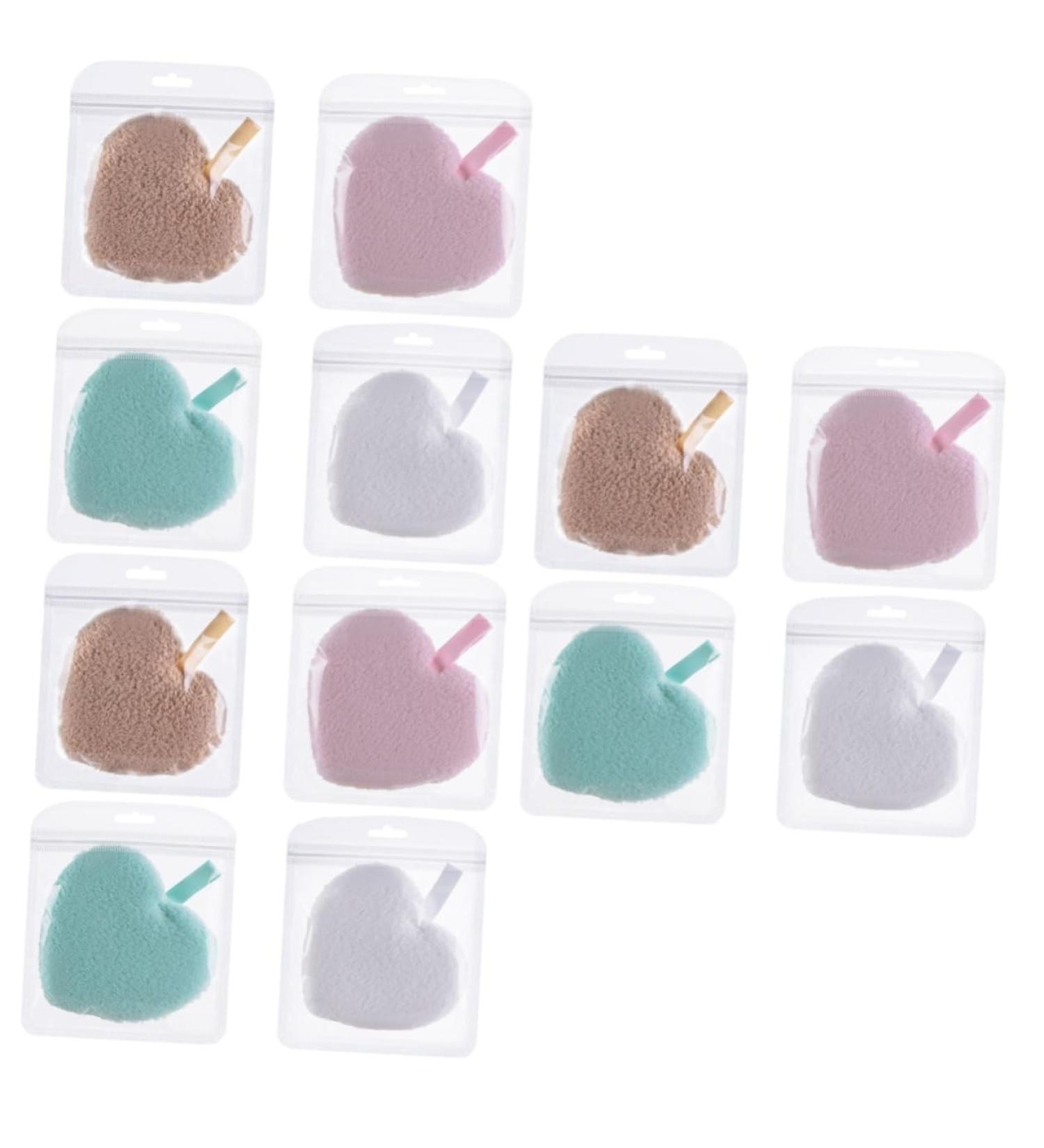 FOMIYES 12 Pcs Heart Shape Makeup Remover Puffs - Soft Cleansing Wipes & Cotton Pads for Effortless Makeup Removal - Ideal Facial Sponge & Makeup Supplies - Buy Online on SooperMarket.com