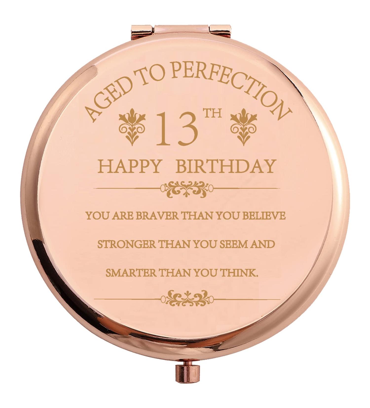 COFOZA 2010 Inspiration 13th Birthday Gift for Girl- Rose Gold Compact Makeup Mirror- Braver Than You Believe- Daughter Present - Buy Online on SooperMarket.com