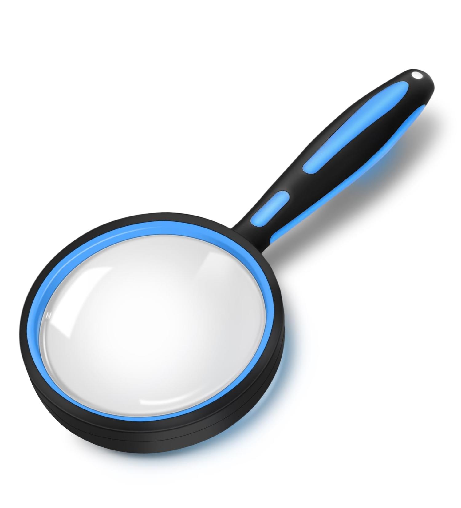 Premium 10X Magnifying Glass Large Magnifying Glass for Kids Seniors Magnifying Glasses for Close Work Loupe Magnifier for Reading 3 Inch Magnifying Lens Rubber Handle with Hole Design - Buy Online on SooperMarket.com