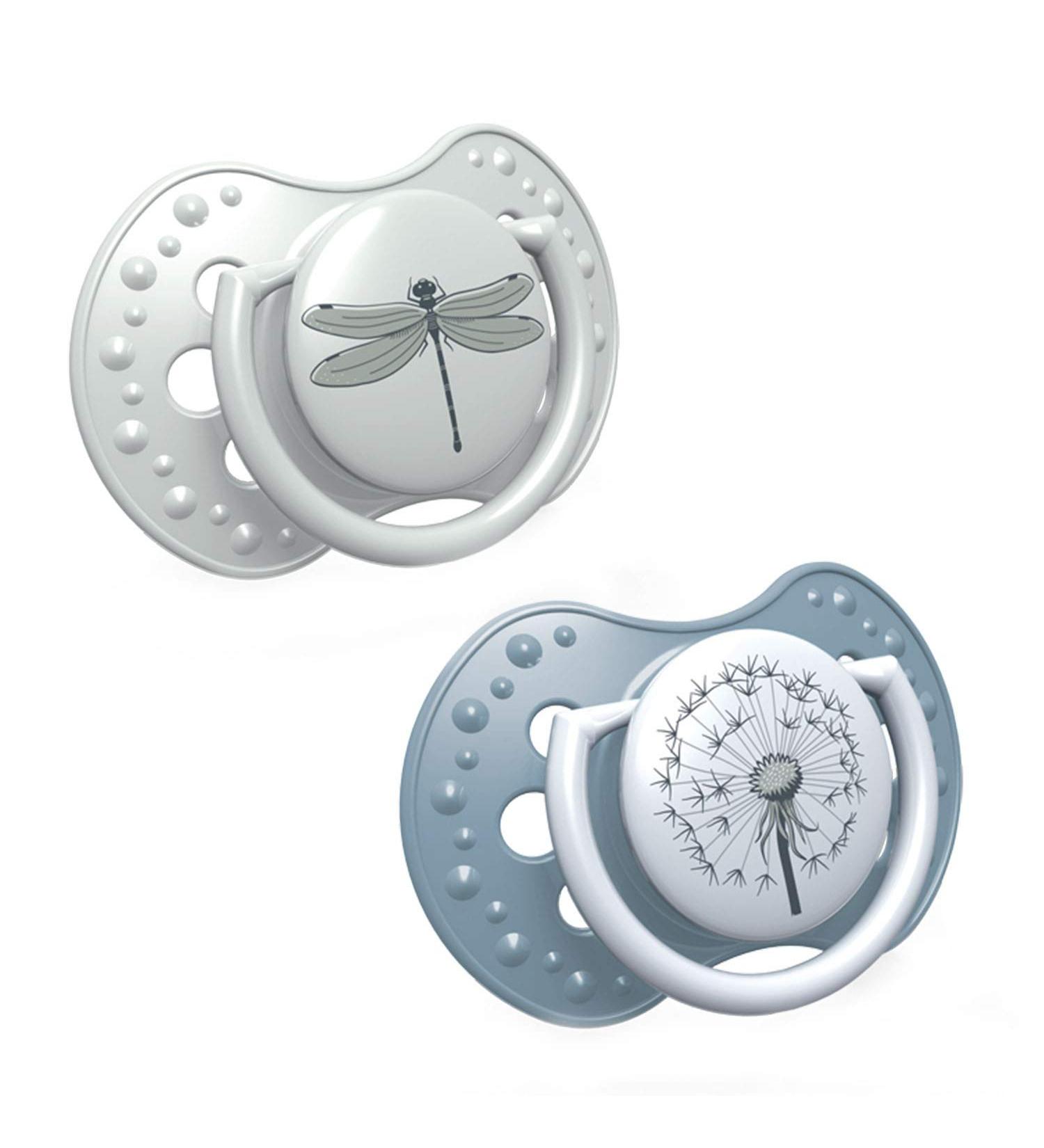 LOVI Dynamic Pacifier 18+ Months | BPA-free Silicone | Botanic Collection | 2 Pack - Blue & Green | International Shipping Available - Buy Online on SooperMarket.com