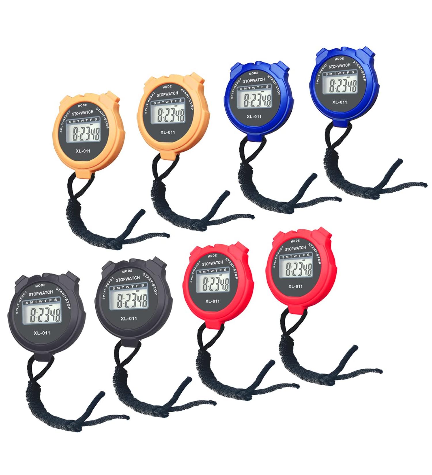 BESTWYA Digital Stopwatch Large Screen Handheld Count Up Timer - Time Calendar Clock Function (Pack of 8) - Buy Online on SooperMarket.com