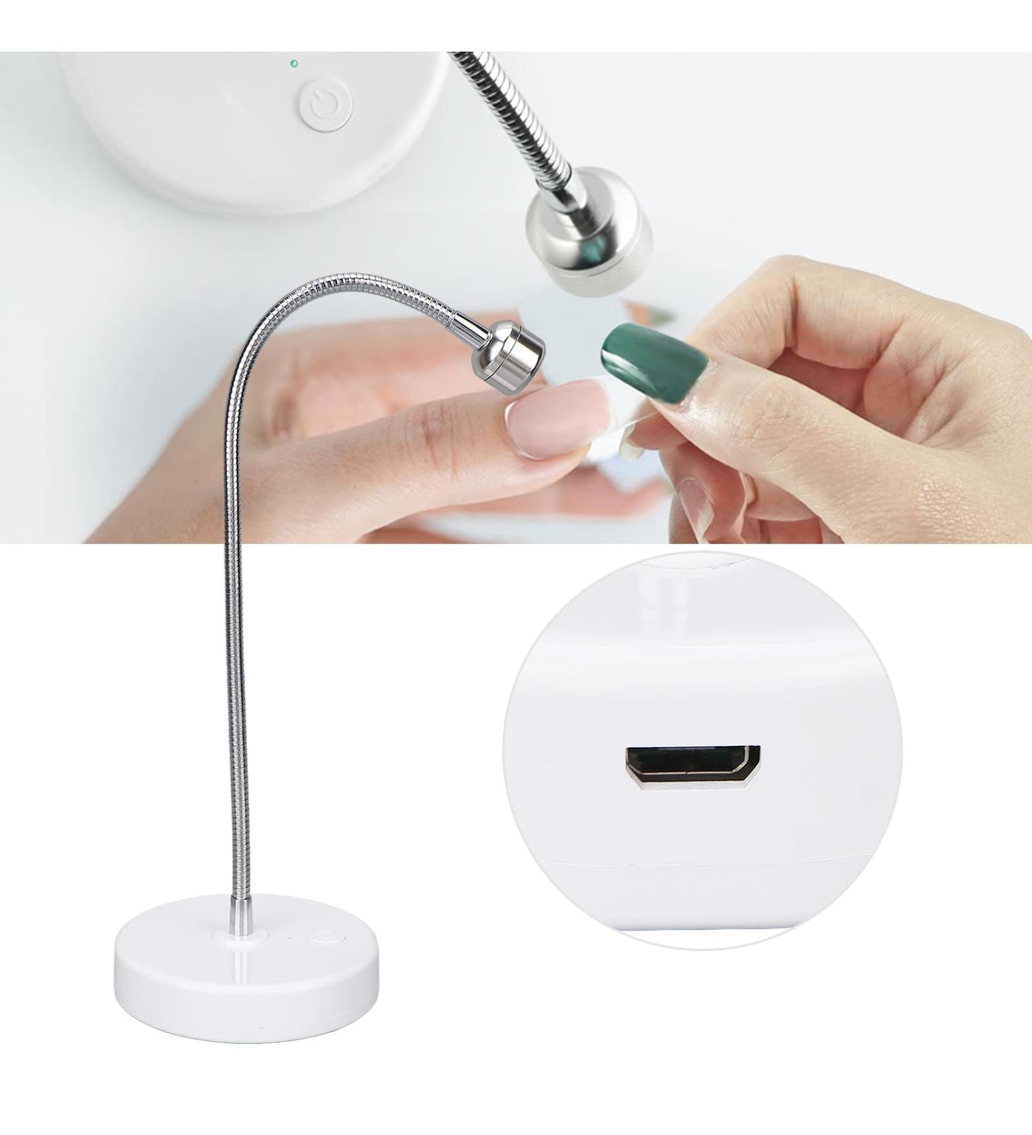 3W Small UV LED Nail Dryer | USB Gooseneck Cure Light for Gel Nails | Quick Dry Nail Extension Lamp - Buy Online on SooperMarket.com