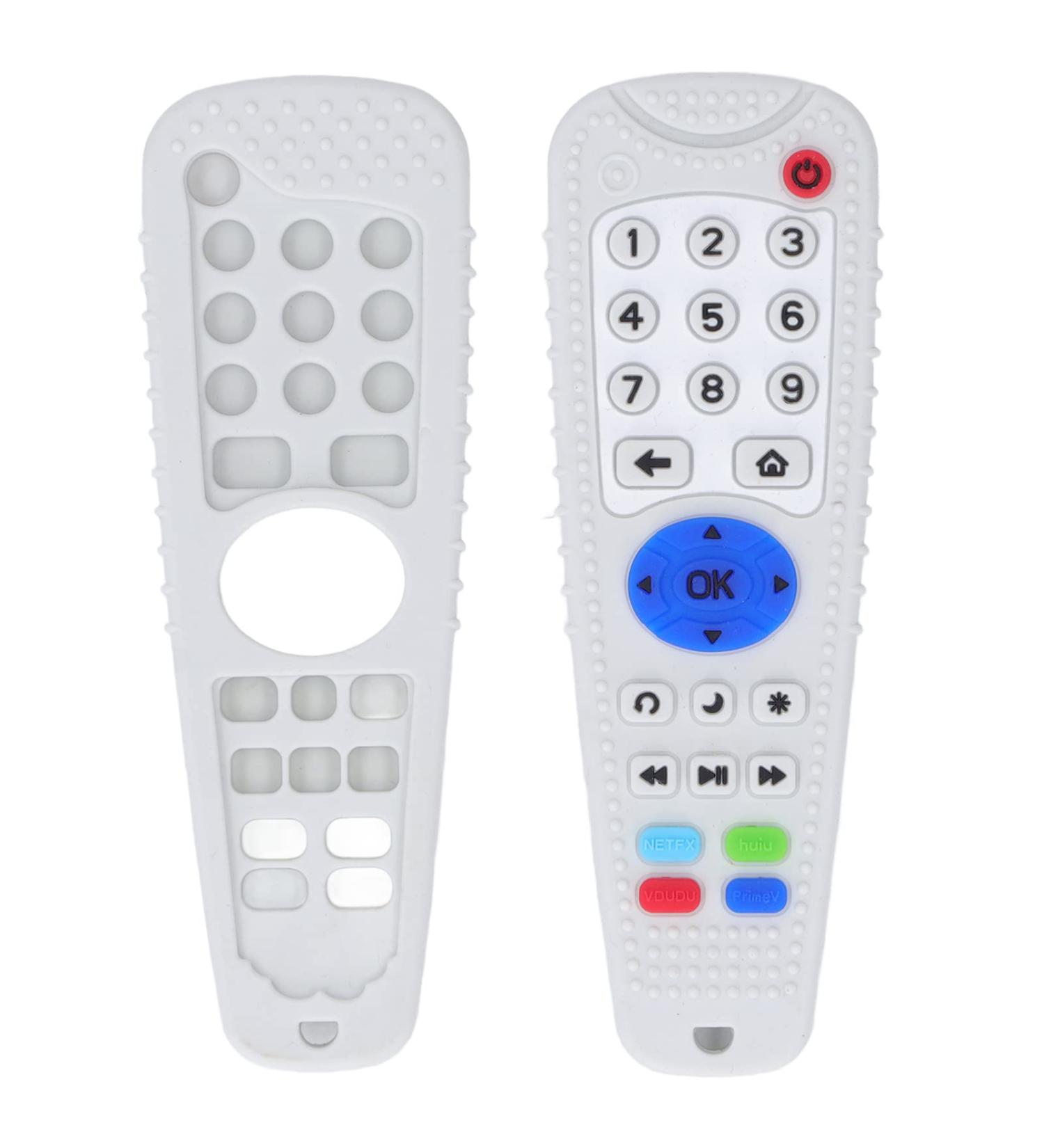Buy Baby Teether Simulation Remote Control Soft Silicone Teething Toy - Safe & Durable | Beige White | International Shipping - Buy Online on SooperMarket.com