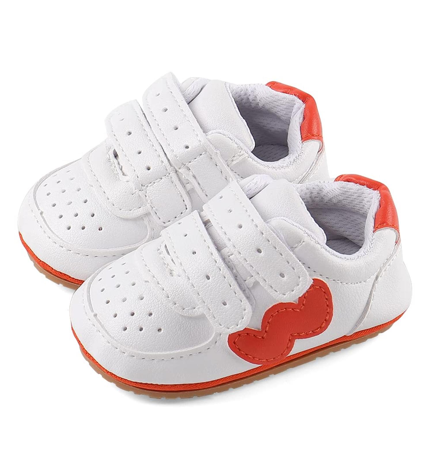 Cheerful Mario Baby First Walking Shoes | Soft PU Leather Prewalkers | Anti-Slip Sole 6-12 Months | Orange - Buy Online on SooperMarket.com