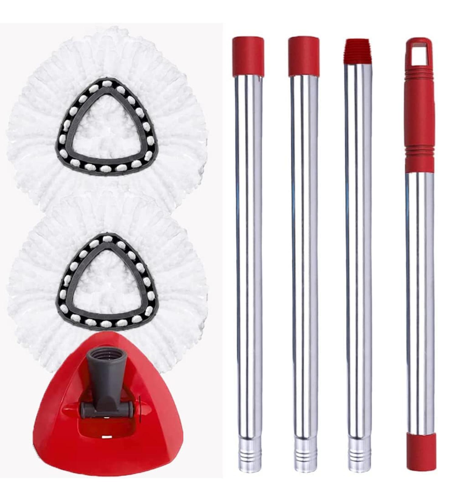 ANREKEYH Spin Mop Set with 2 Refills and Handle Replacement - White (1 Tank System) - Buy Online on SooperMarket.com