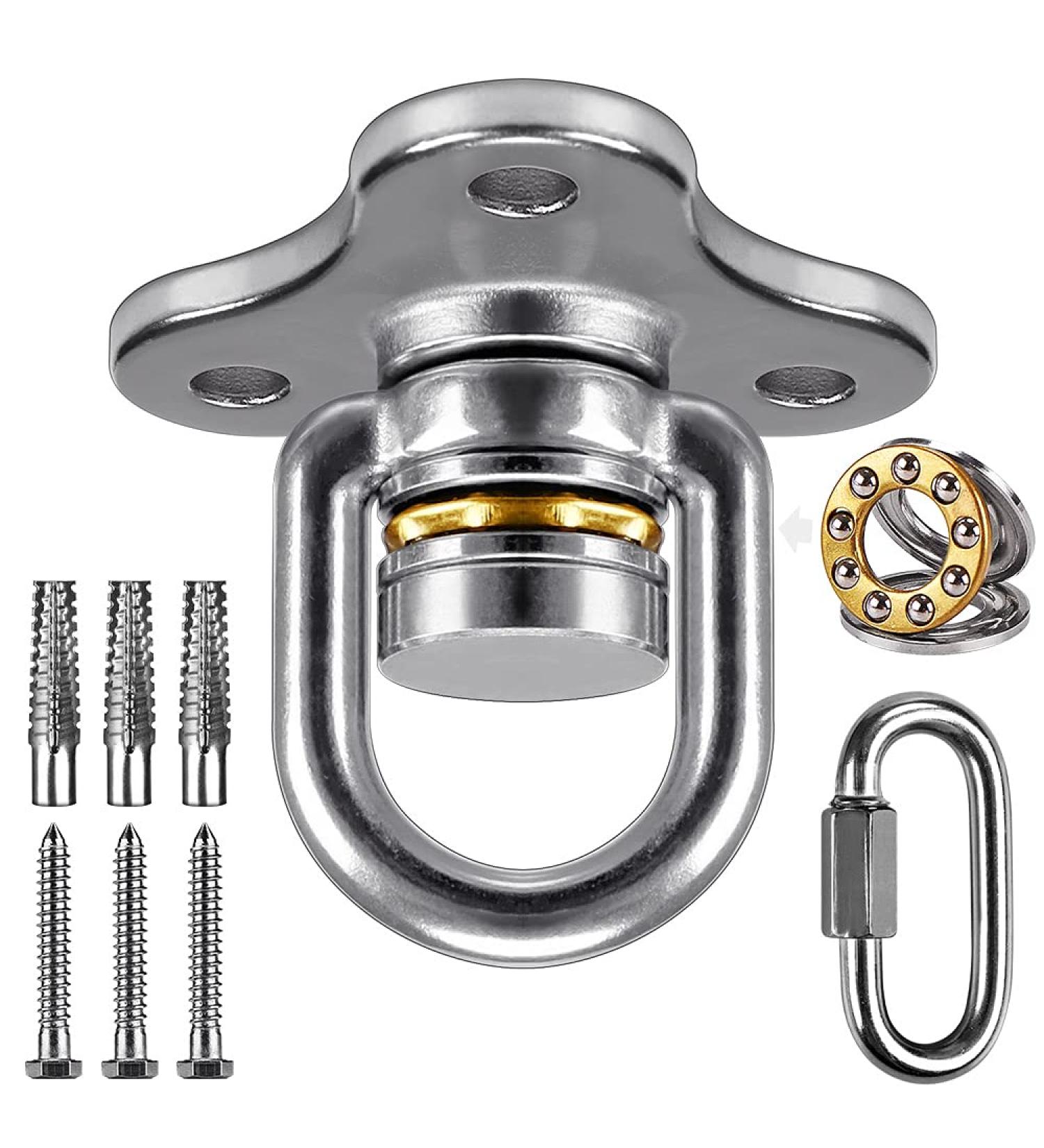 SELEWARE Heavy Duty Swing Hanger with 360 Swivel Hook - Indoor/Outdoor Swing Hardware for Tire, Saucer, and Hammock Chairs - Buy Online on SooperMarket.com