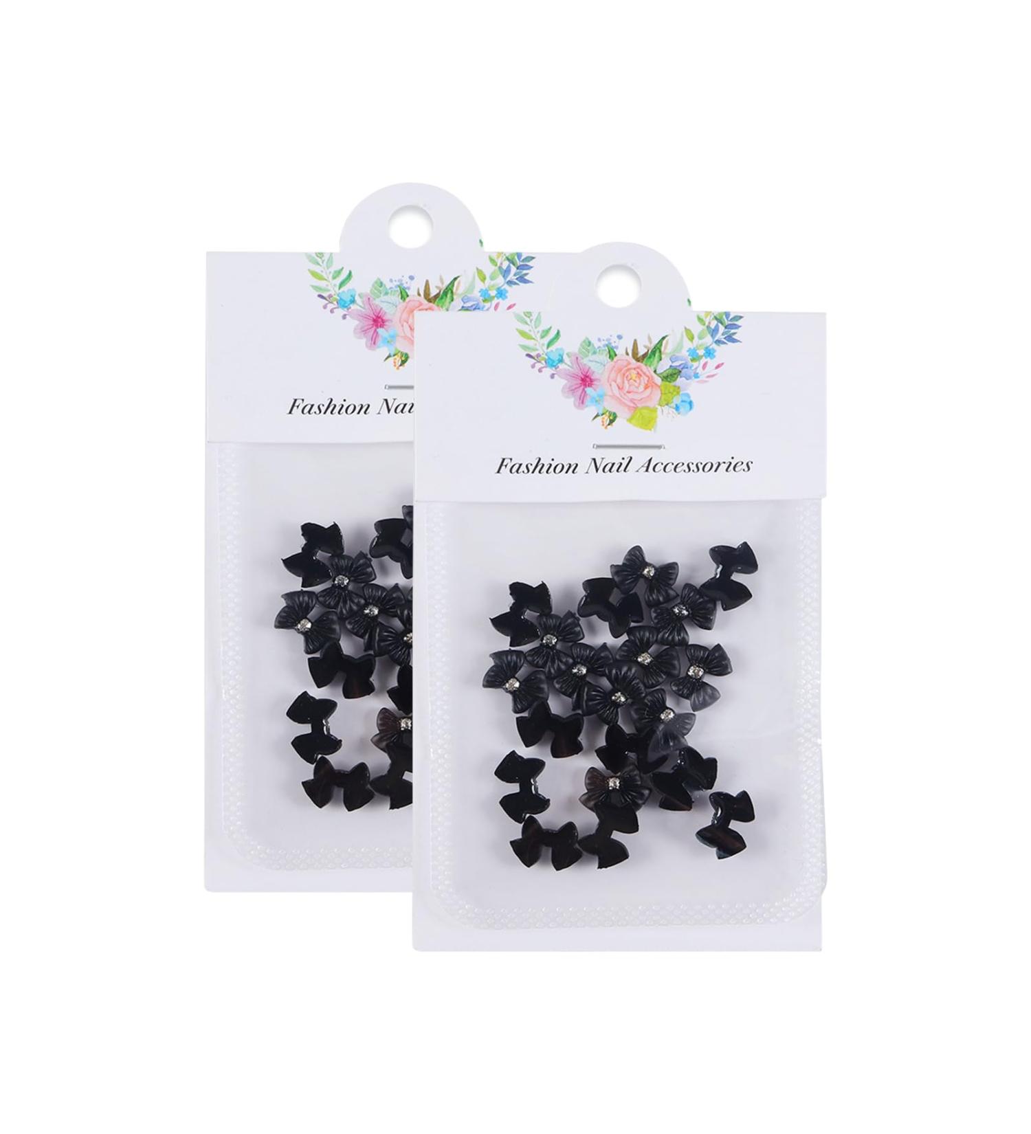 40x/Set Bowknot Nail Resin 3D Nails Art Nails Art Decoration Jewels Supplies For Nail Salons 40x/set 3d Nai Resin Bowknot Naills Art For Acrylic Nails Black No. 2 - Buy Online on SooperMarket.com
