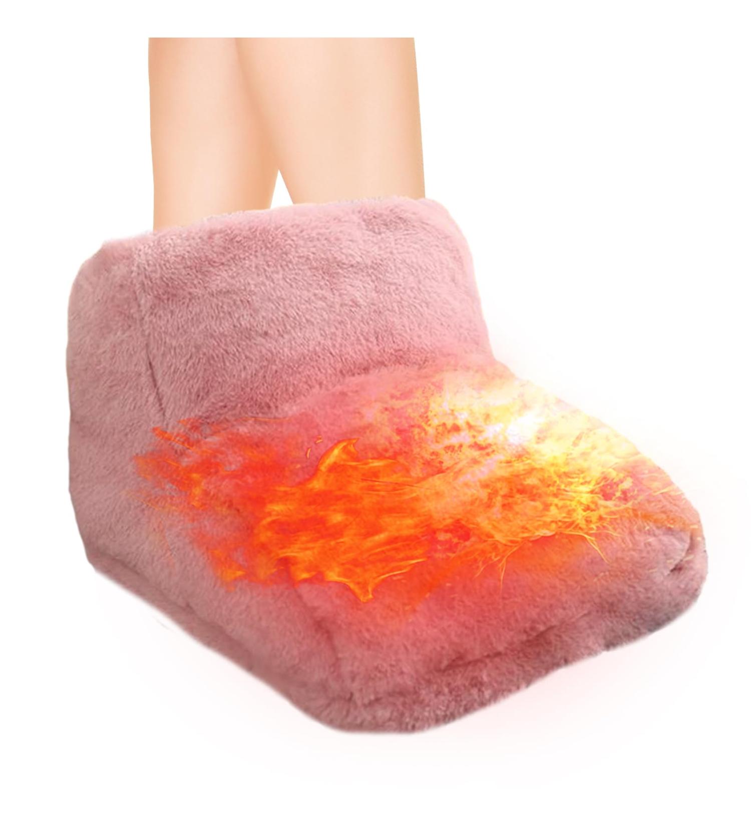 Vesone USB Foot Warmers | Full Size Thickened Heated Slippers | Comfortable Soft Foot Warmers for Home & Work | Perfect Winter Gifts in Pink - Buy Online on SooperMarket.com