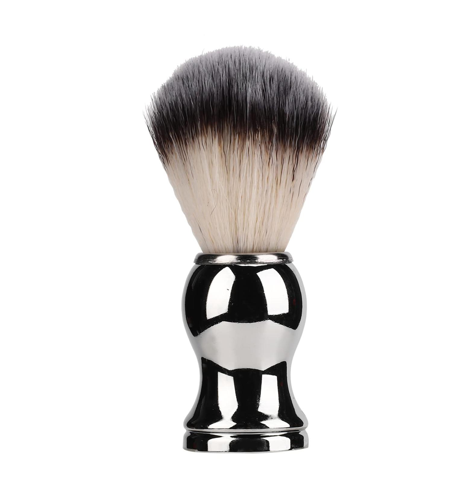 Premium Men's Shaving Brush - Soft Bristles Handcrafted Silver Handle Ideal for Salon & Home Use - Buy Online on SooperMarket.com
