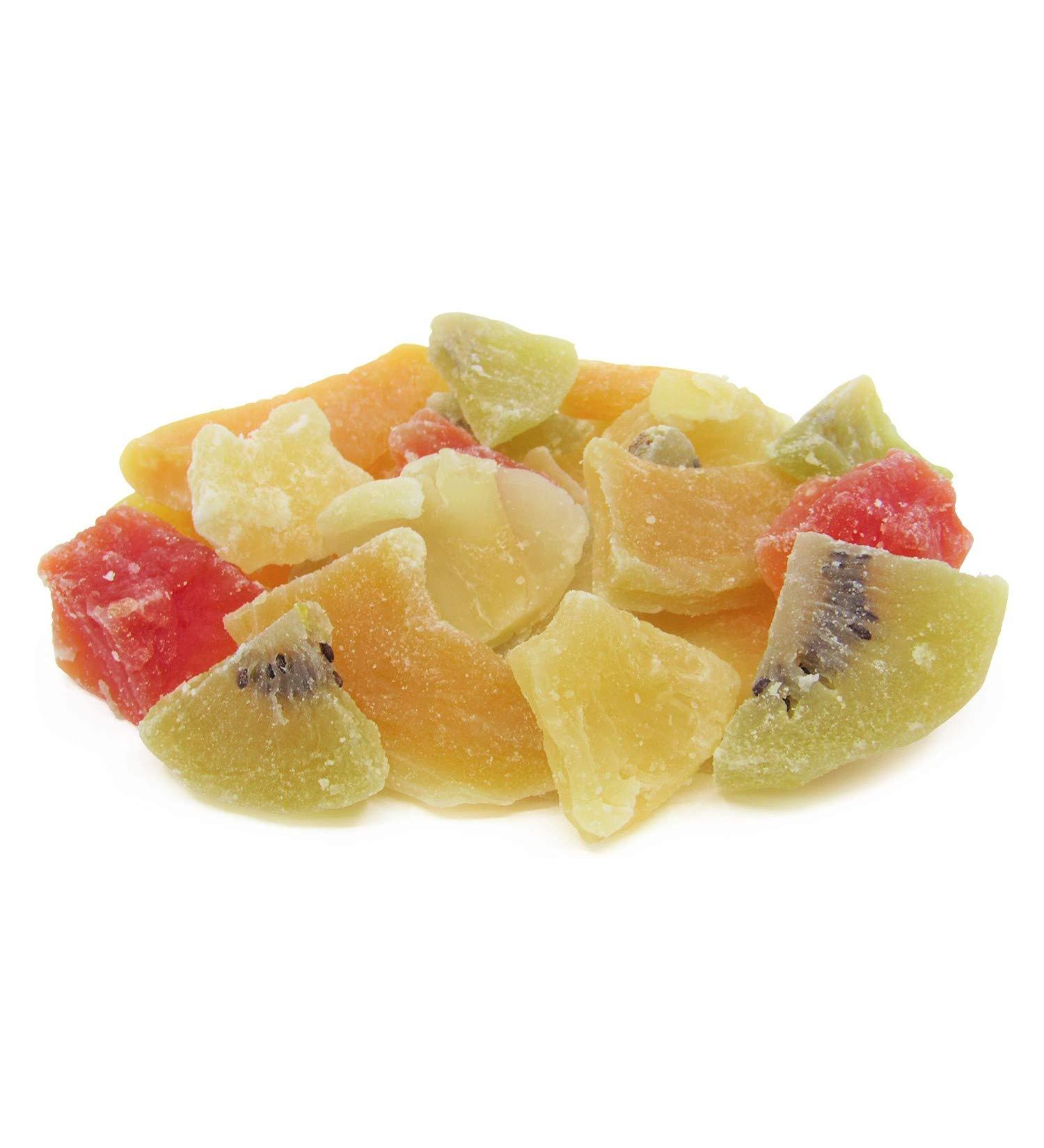 It's Delish Mixed Dried Fruit Chunks 2 lbs Bulk - Natural Refreshing Snack with Pineapple, Papaya, Mango, Kiwi - Low Sugar, No Sulphur, Kosher - 2 Pound Pack - Buy Online on SooperMarket.com