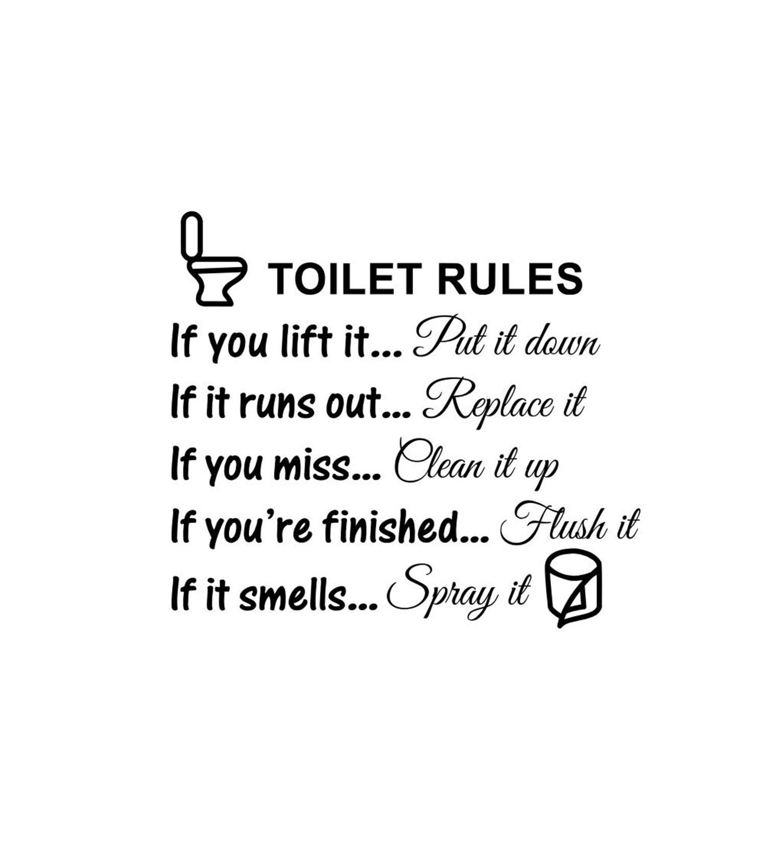 Jiuhong Funny Man's Woman's Washroom Toilet Sign Wall Sticker Home Decor - DIY Removable Bathroom WC Door Accessory for Kids Room - Buy Online on SooperMarket.com