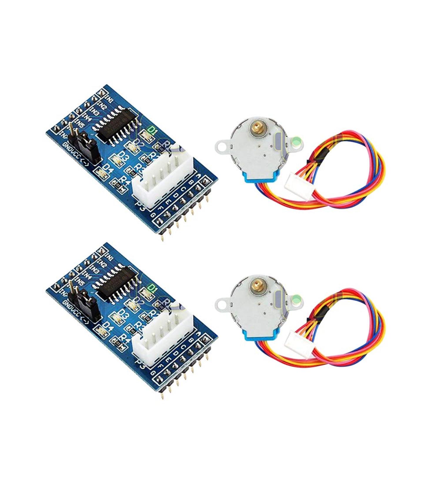 DEVMO 2set 28BYJ-48 Geared Stepper Motor DC 5V + ULN2003 Driver Test Module Board for Ar-duino - Buy Online on SooperMarket.com