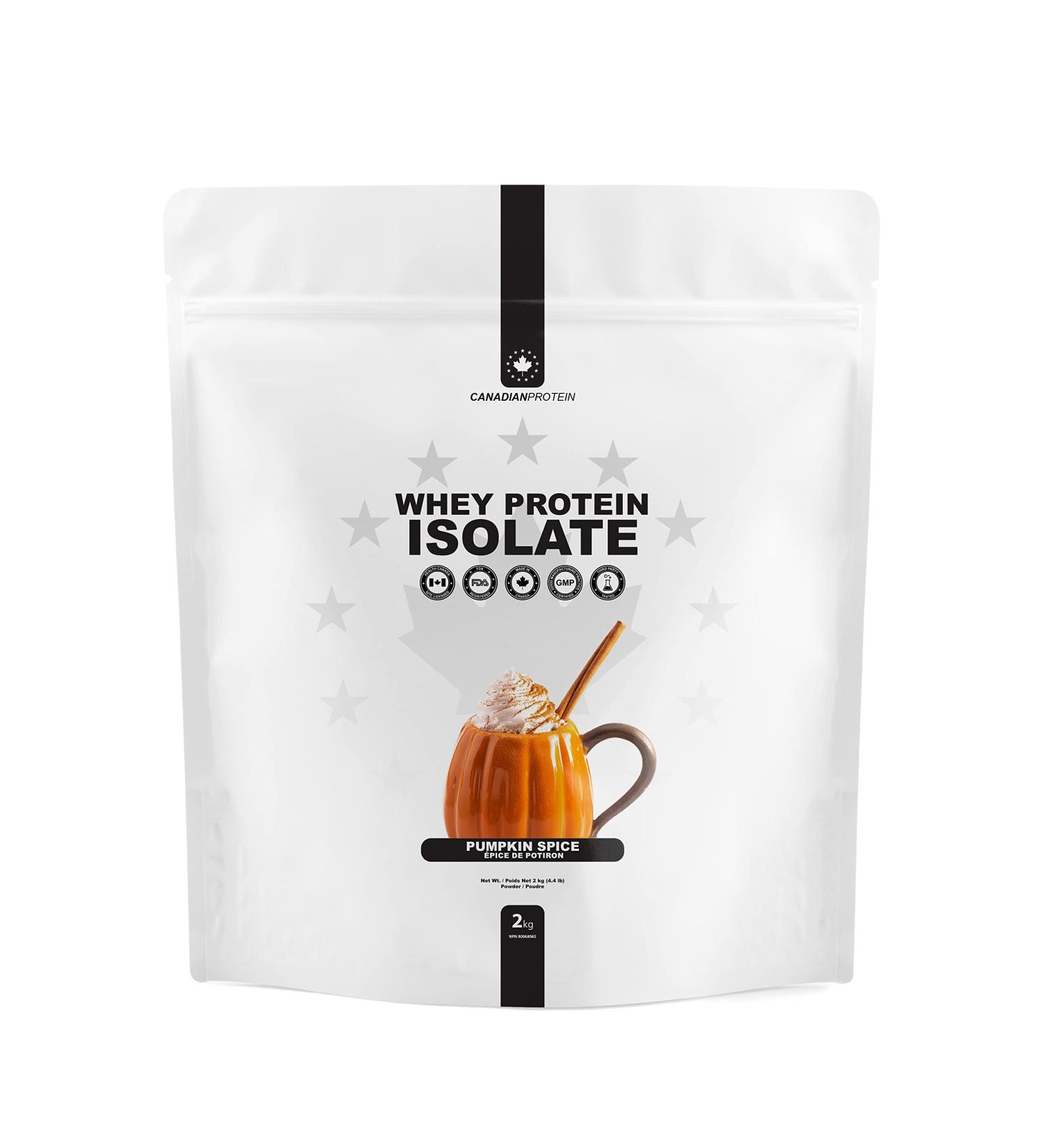 Canadian Protein 100% Whey Isolate 27g of Protein | 6 kg of Pumpkin Spice Flavoured Low Carb Keto Friendly Workout Recovery Drink | Protein Powder Rich in BCAA Amino Acids - Buy Online on SooperMarket.com