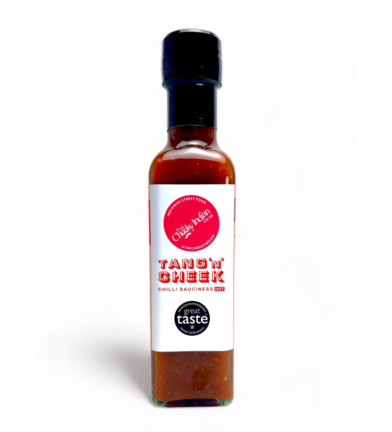 Cheeky Indian Tang 'n' Cheek Hot & Sour Chilli Sauce 220g - Ideal for BBQ & Grilled Vegetables, Vegetarian & Gluten-Free - Buy Online on SooperMarket.com