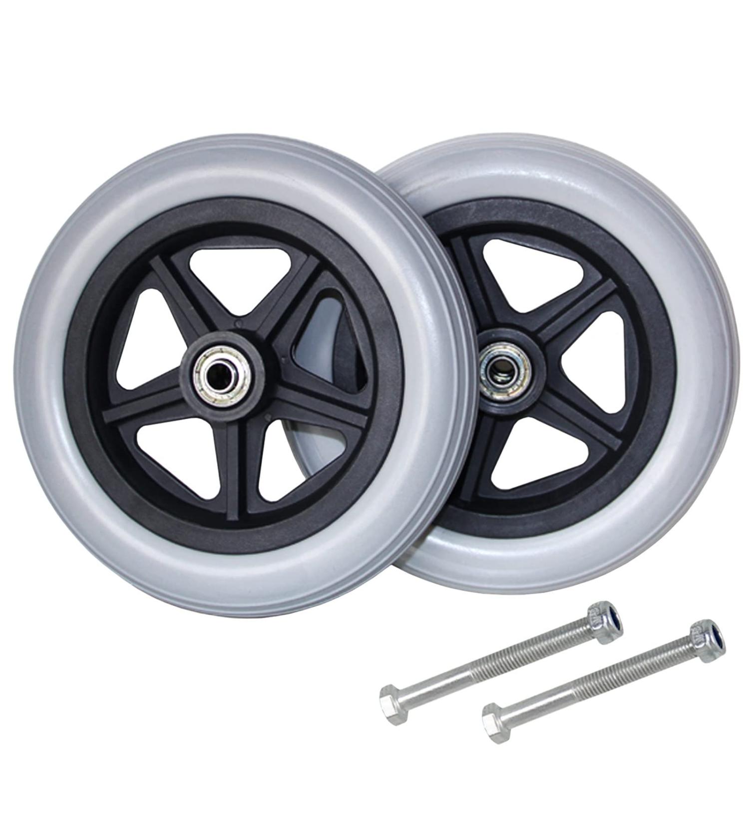 Wheelchair Front Wheel Front Wheelchair Wheel Replacement Wheel for Rollators 2 Pcs Solid Tyre 6" 7" 8" Walker Wheels Black/Gray Firm Tread for Easier Rolling(Gray 7Inch/17Cm) 7Inch/17Cm Grey - Buy Online on SooperMarket.com