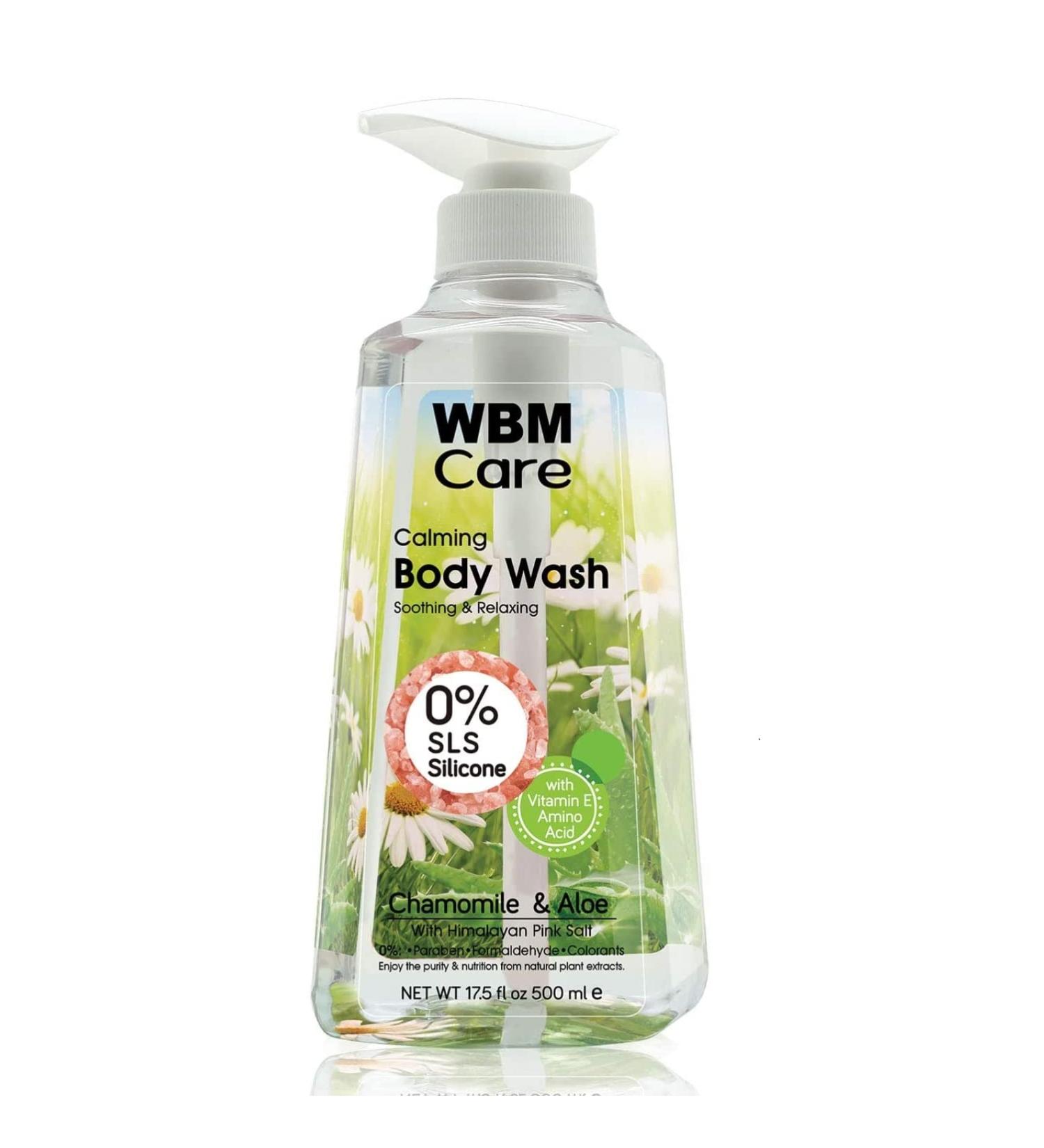 Natural Body Wash with Chamomile & Aloe - Calming Liquid Shower Gel with Himalayan Pink Salt | 17.5 Oz - Buy Online on SooperMarket.com