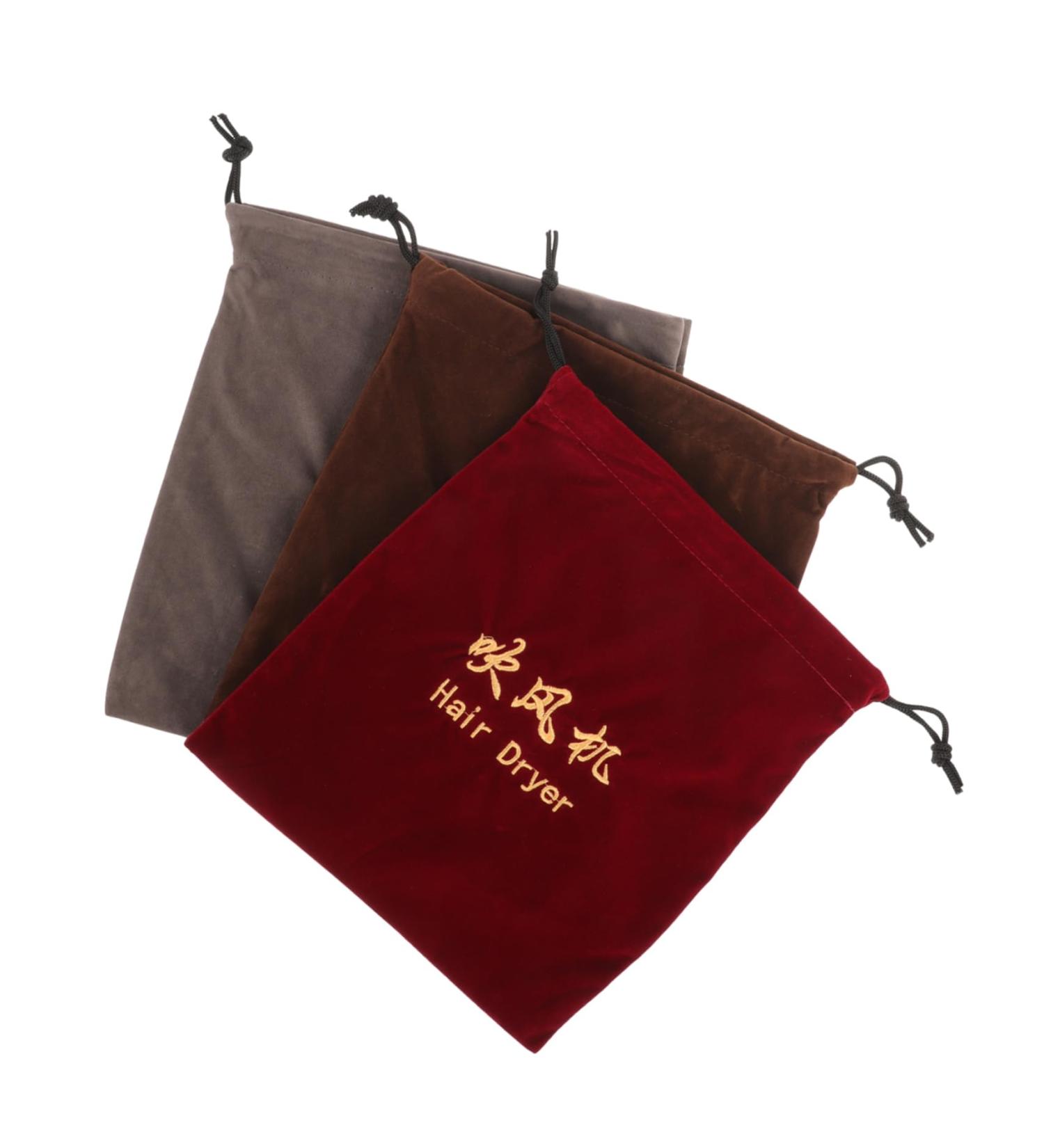 Baluue 3 Pcs Makeup Bag Organizer Hair Dryer Fabric Bag Fabric Velvet Storage Bag Hair Dryer Bags - Buy Online on SooperMarket.com