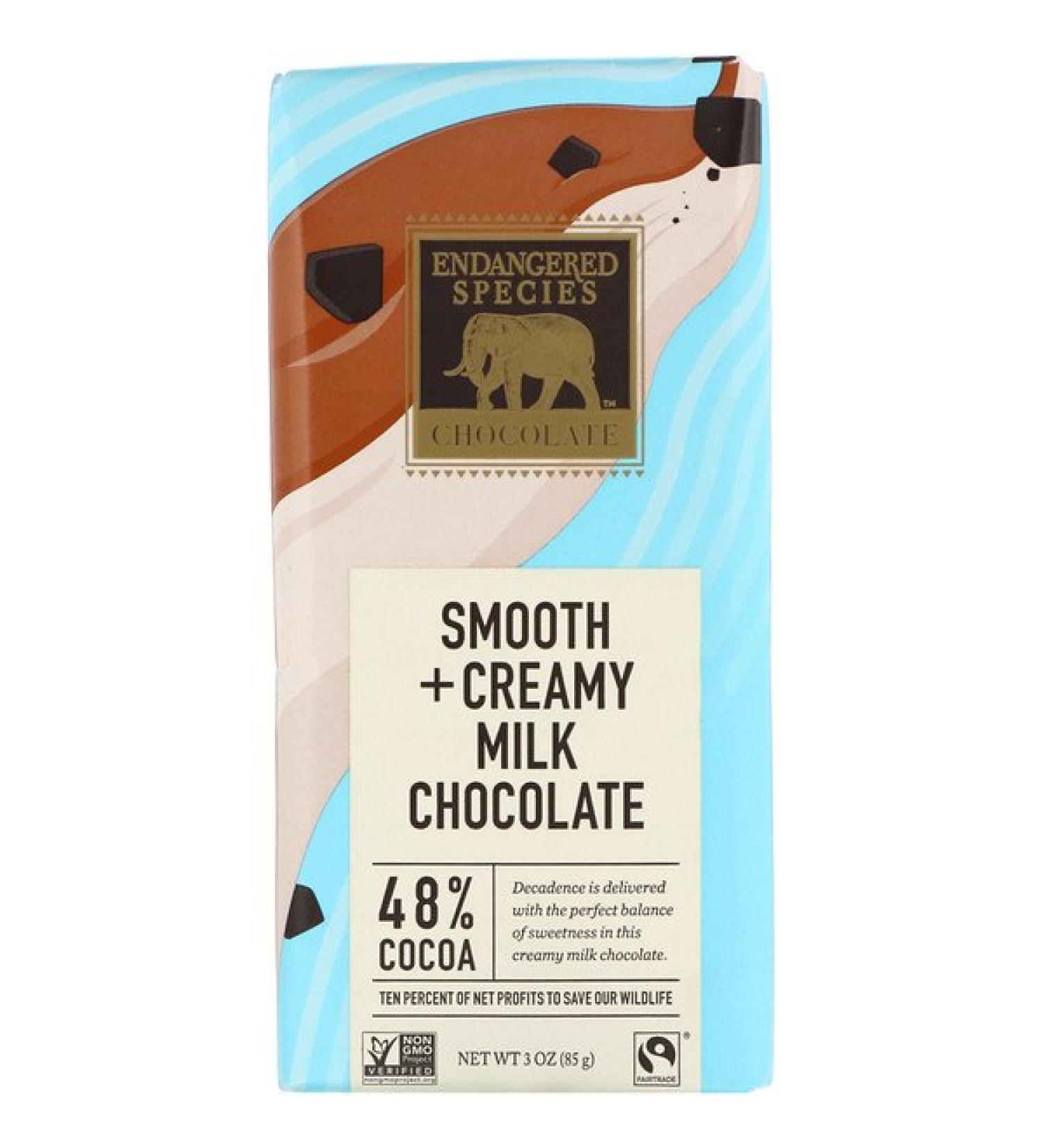 Endangered Species Chocolate Smooth + Creamy Milk Chocolate 48% Cocoa 3 oz (85 g)