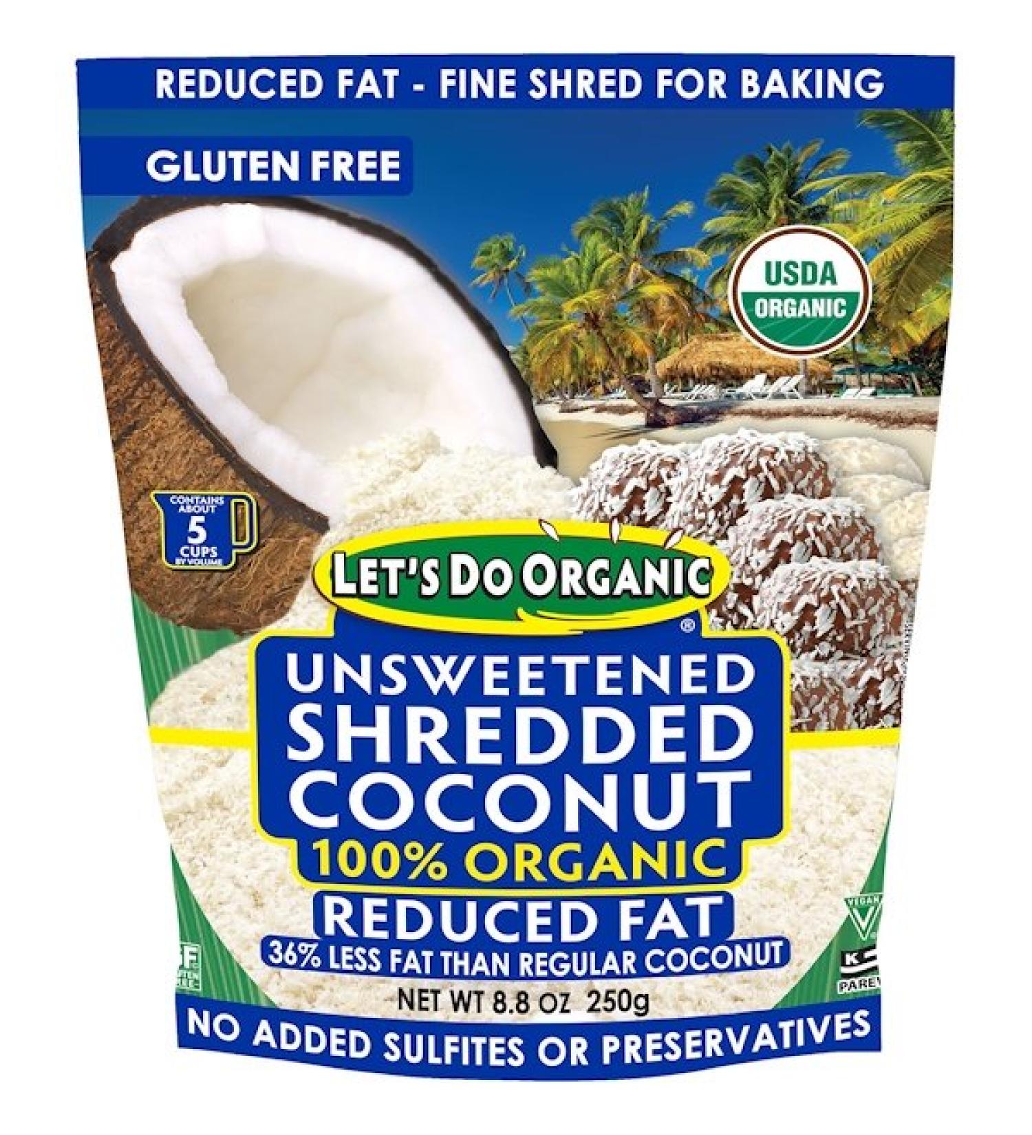 Edward & Sons Let's Do Organic 100% Organic Unsweetened Shredded Coconut Reduced Fat 8.8 oz (250 g)