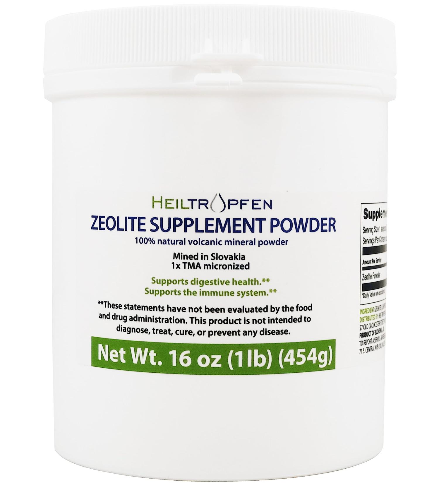 Zeolite Supplement Powder 1lb (454g) | Detox Clinoptilolite 93% | Natural Mineral Dust | Activated Formula | Ultra Fine Less-Than 20 m | Heiltropfen - Buy Online on SooperMarket.com