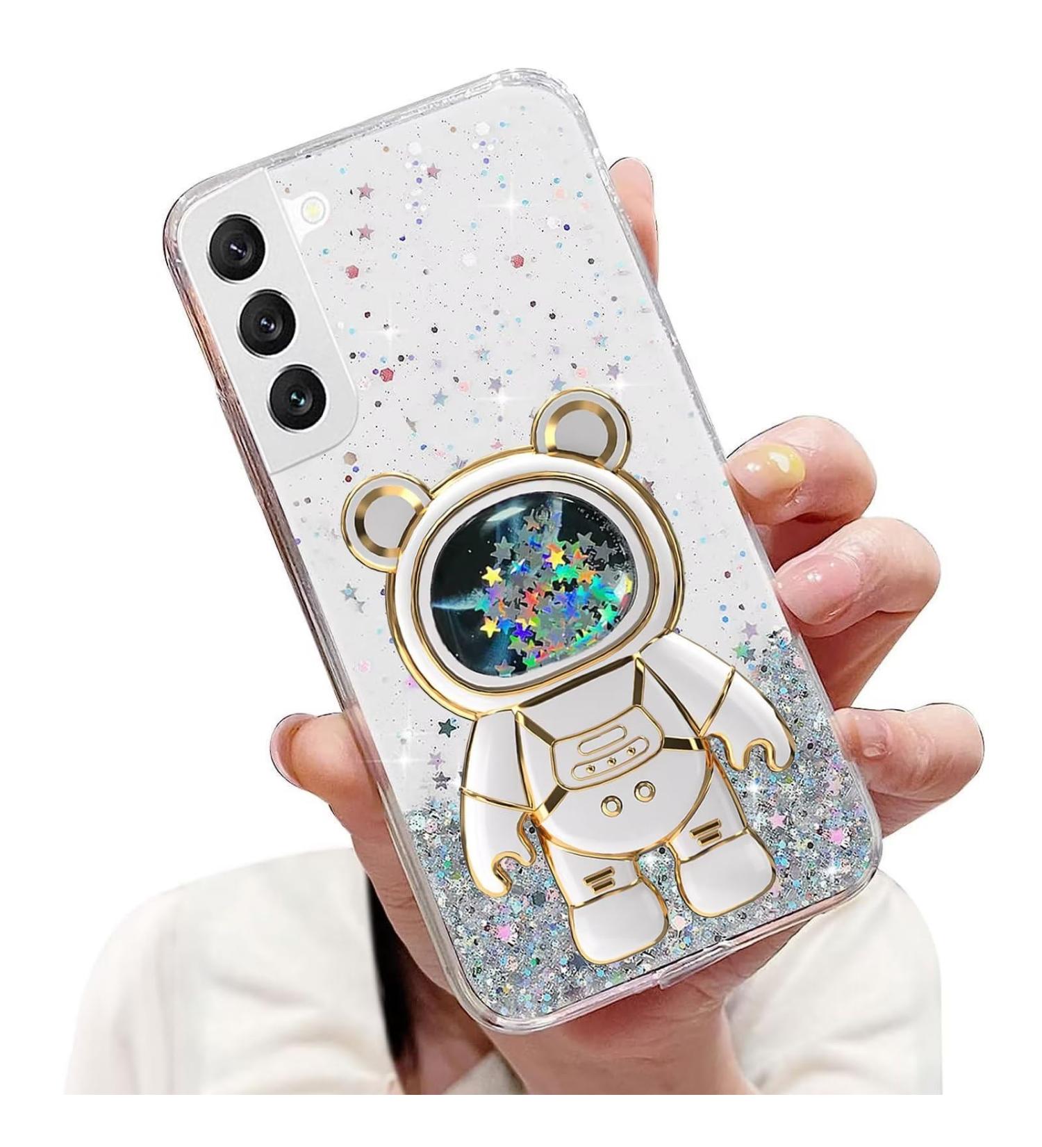 Tivenfezk Nadoli Samsung Galaxy S22 Case - Astronaut Glitter Stand Shell | Soft Silicone Bling Caricature Cover - Buy Online on SooperMarket.com
