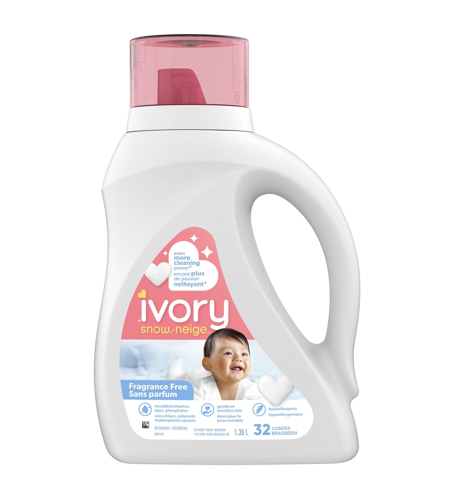 Ivory Snow Baby Laundry Detergent Liquid Fragrance Free Hypoallergenic Detergent 1.36 L 32 Loads 1.36 l (Pack of 1) - Buy Online on SooperMarket.com