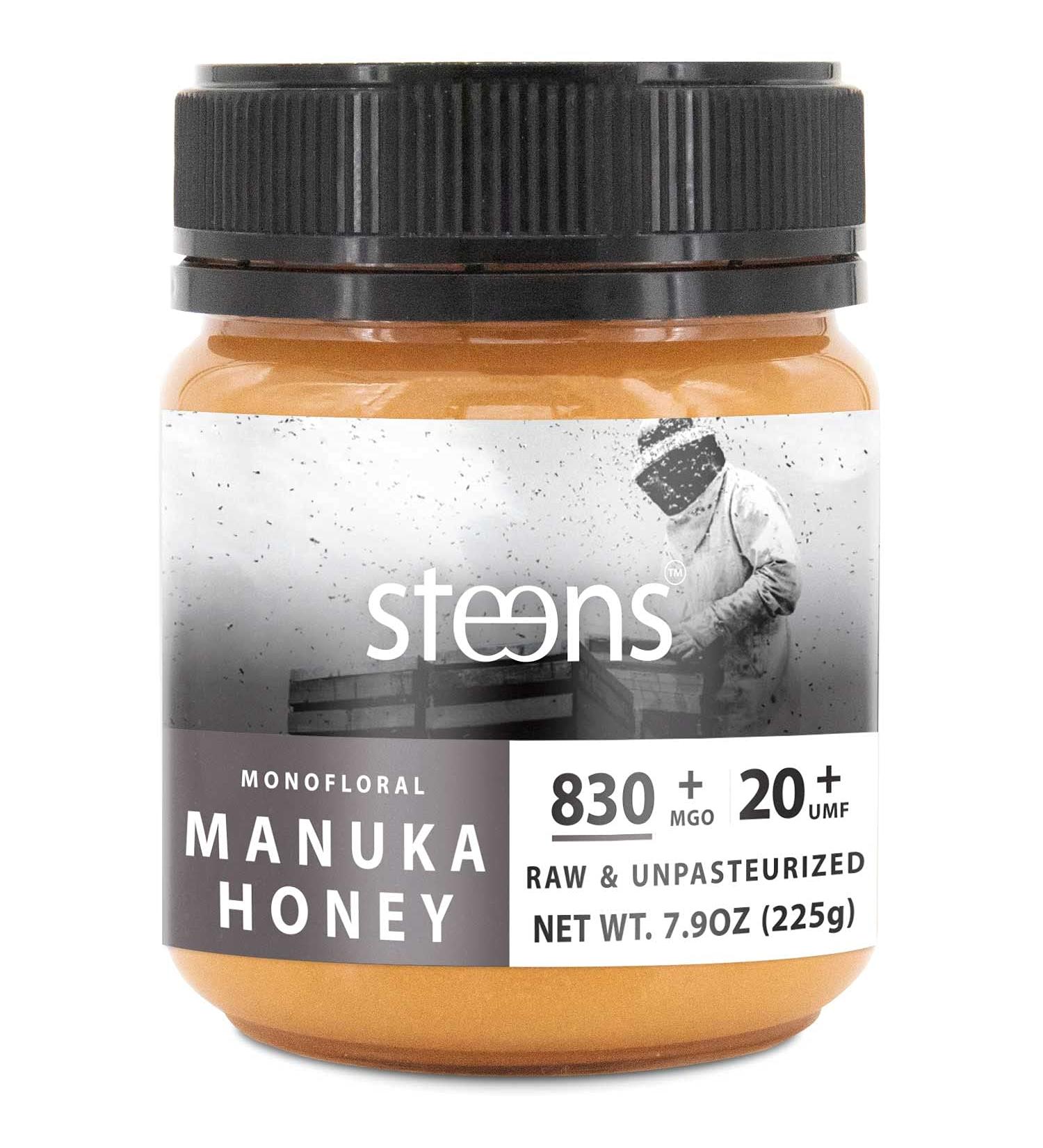 Steens UMF 20+ Raw Manuka Honey with MGO 829+ - 7.9 oz Jar - Monofloral Cold Pressed New Zealand Natural Honey for Face, Skin, and Oral Consumption - Buy Online on SooperMarket.com