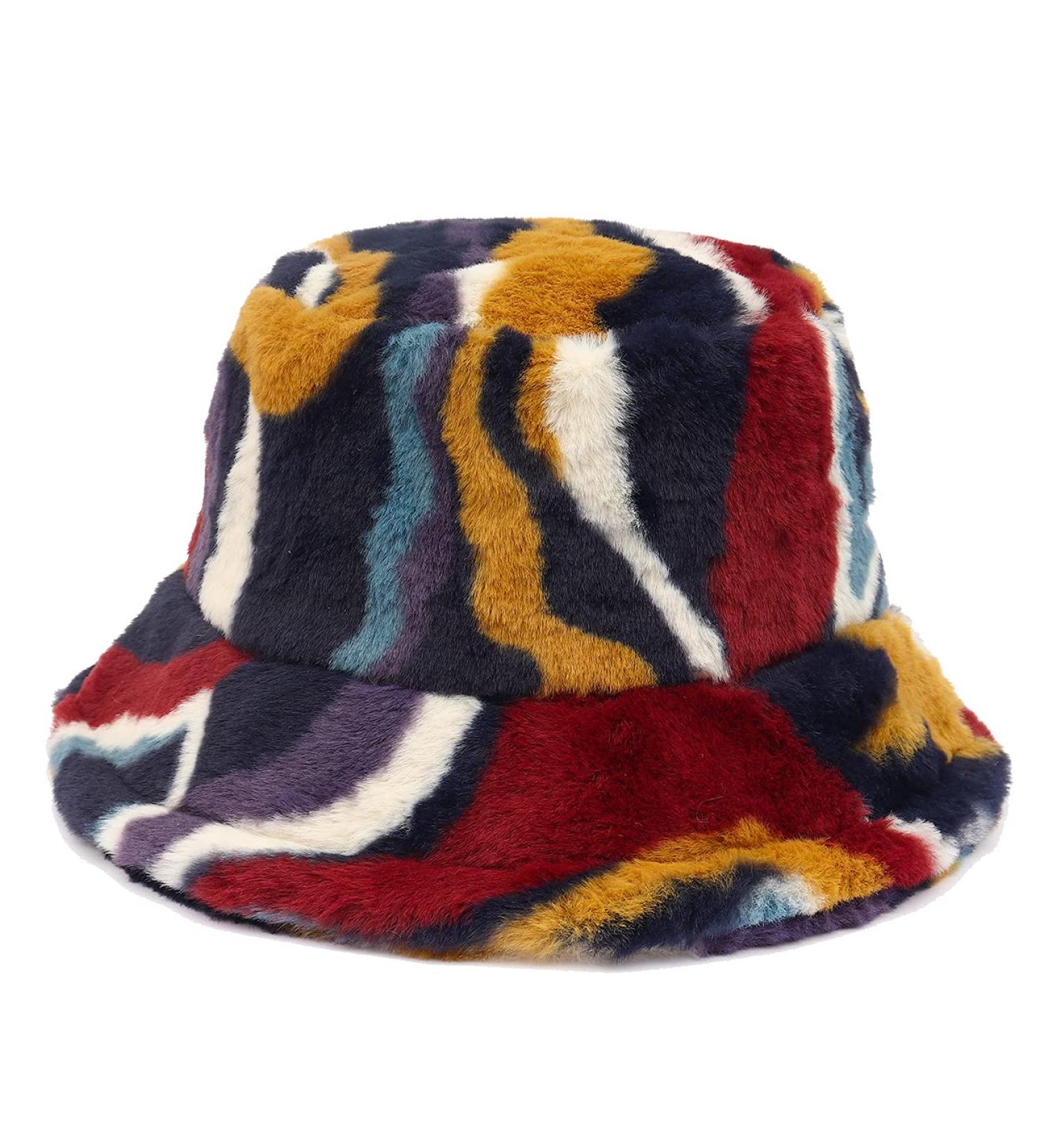 Women's Fuzzy Fur Winter Bucket Hat | Fluffy Sherpa Fisherman Style - Buy Online on SooperMarket.com