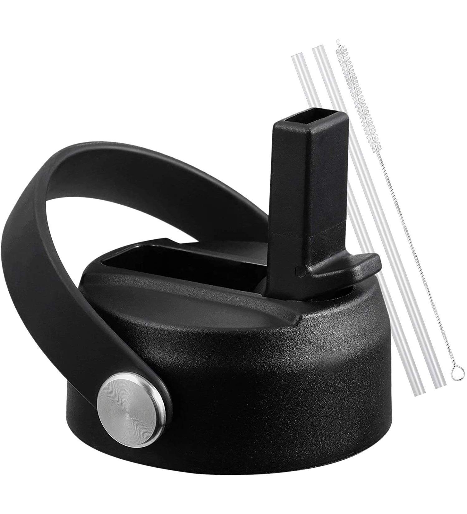 FLORAPELL Straw Lid for Hydro Flask Wide Mouth Bottles - Black | Fits 32/40oz | Replacement Cap with Straw & Flex Handle - Buy Online on SooperMarket.com