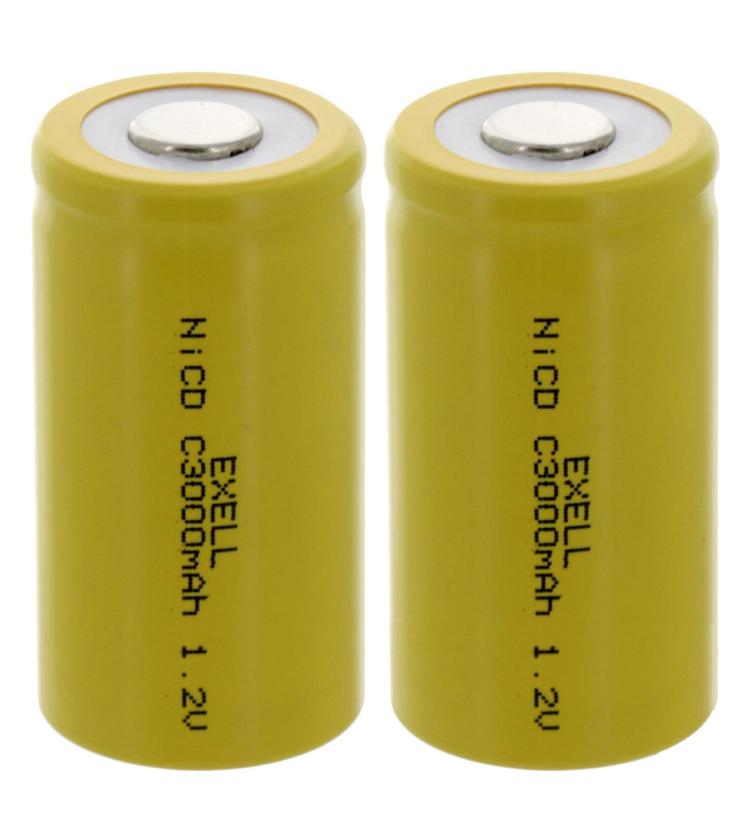 Buy 2x Exell C Size 1.2V 3000mAh NiCD Rechargeable Batteries - Ideal for Meters Radios Hybrid Cars & High Power Devices | International Shipping Available - Buy Online on SooperMarket.com