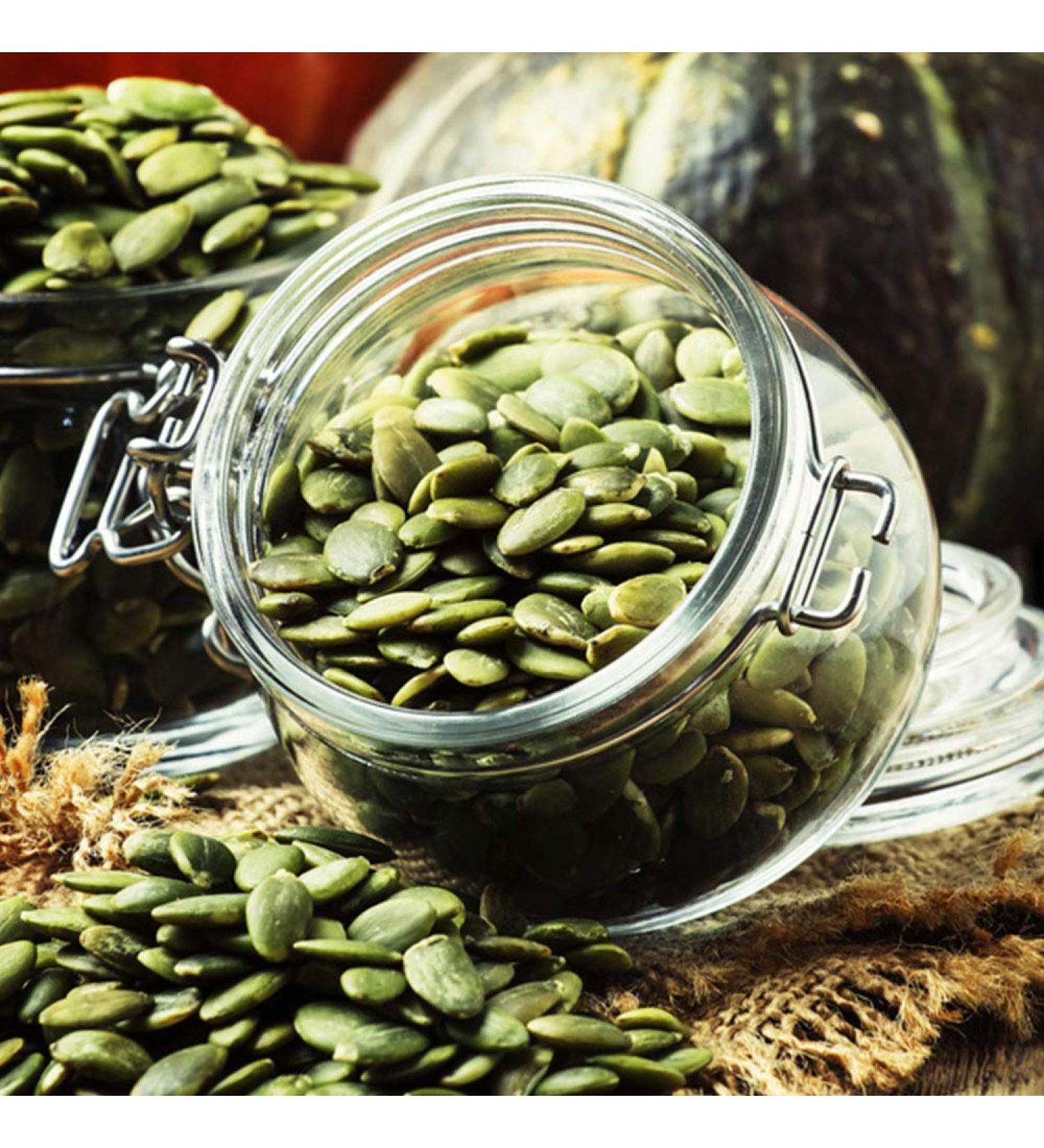 Peeled Green Pumpkin Seeds - Premium Quality Unsalted Vegan Natural & Healthy - 500g Fresh Bag | Rich in Arginine & Low Calorie - Buy Online on SooperMarket.com