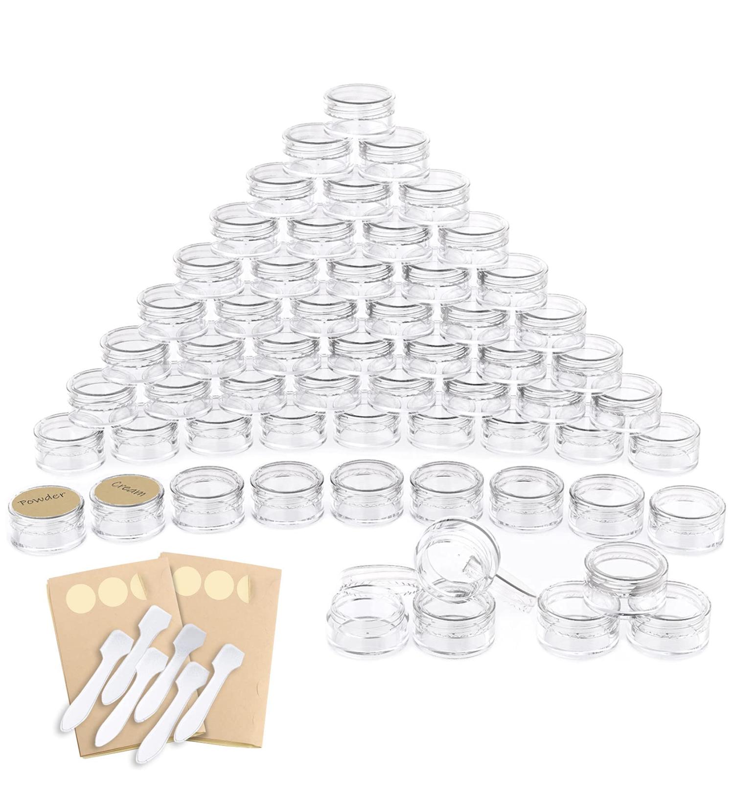 Pamiyo 60 pcs 5ml Clear Empty Cream Can - Transparent Crucible with Screw Cap for Lotion Mini Candles & Cosmetics - Buy Online on SooperMarket.com