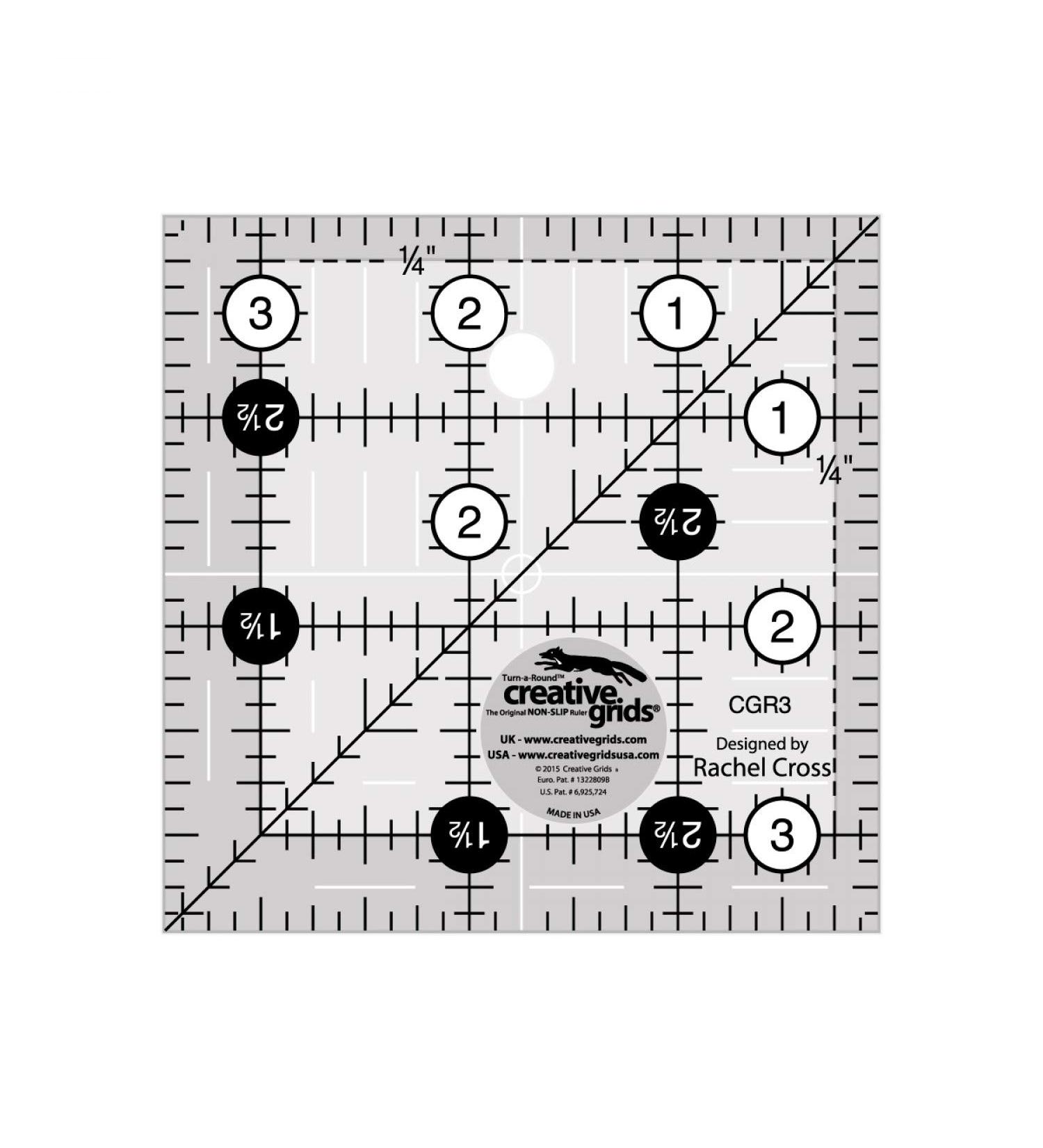 Creative Grids Quilt Ruler 3-1/2in Square - Precision Measuring Tool - Buy Online on SooperMarket.com