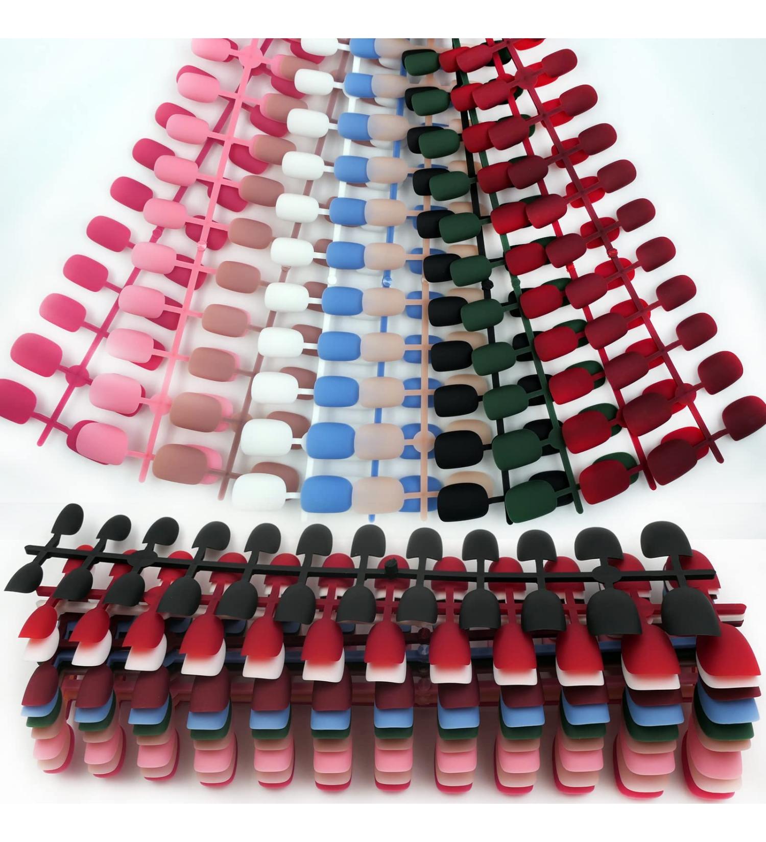 240pc Kids Short Square Matte Press on Nails 10 Colors Colored Artificial Fingernails for Women, Girls, Kids - Manicure Design Decor (Short Round) - Buy Online on SooperMarket.com
