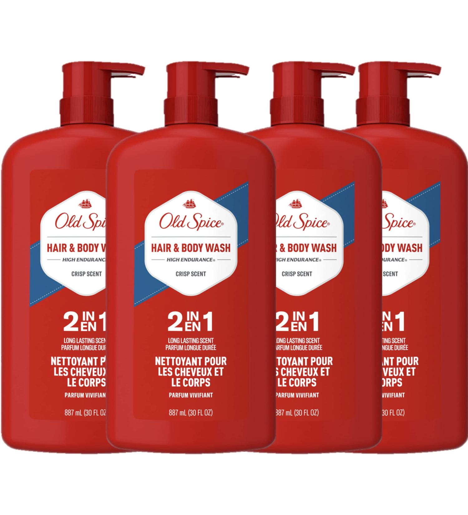 Old Spice High Endurance Hair & Body Wash for Men Crisp Scent 30 FL OZ, Pack of 4 - Buy Online on SooperMarket.com