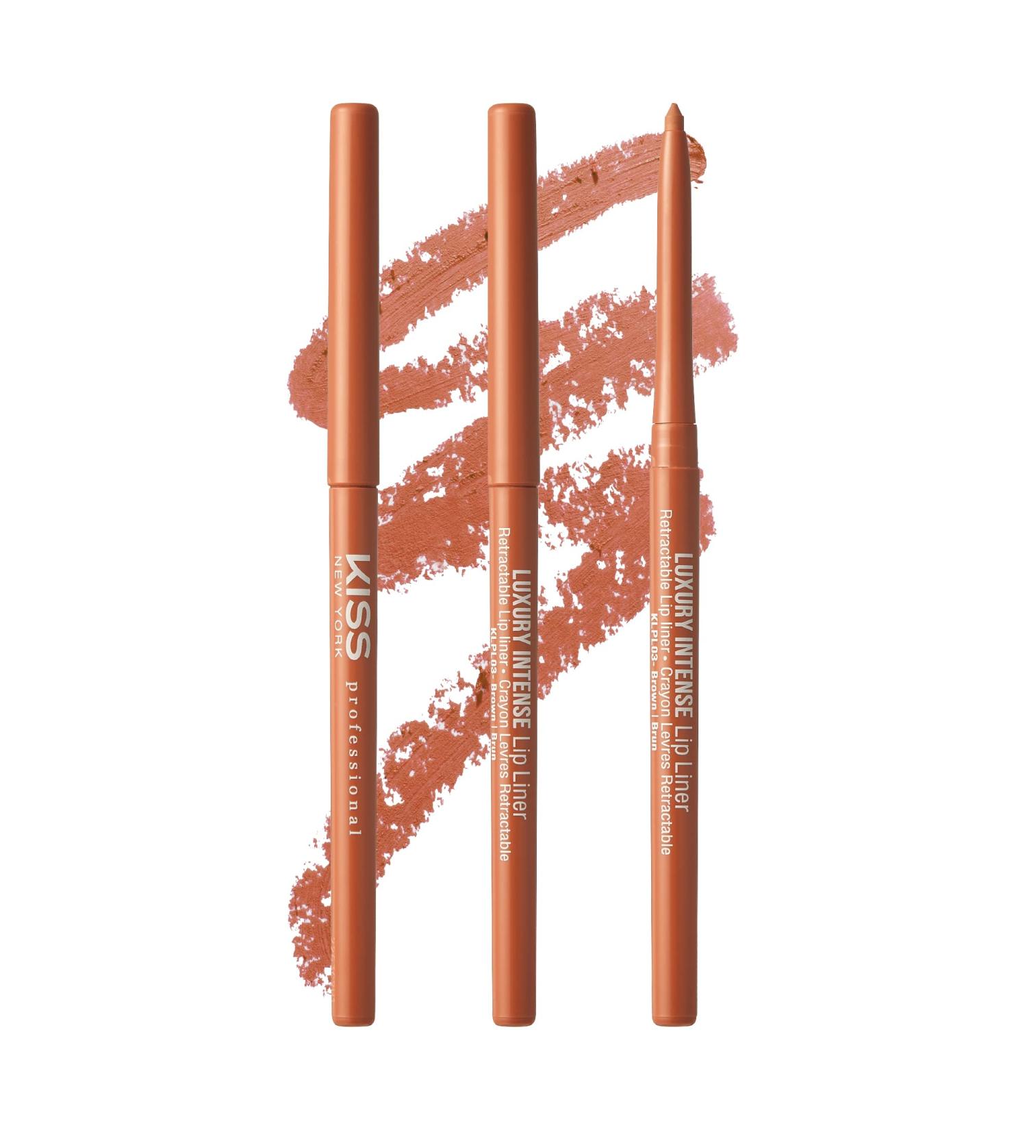 kiss new york Luxury Intense Lip Liner - Long-Lasting Creamy Retractable Lip Liner 3PCS (Brown) - Buy Online on SooperMarket.com