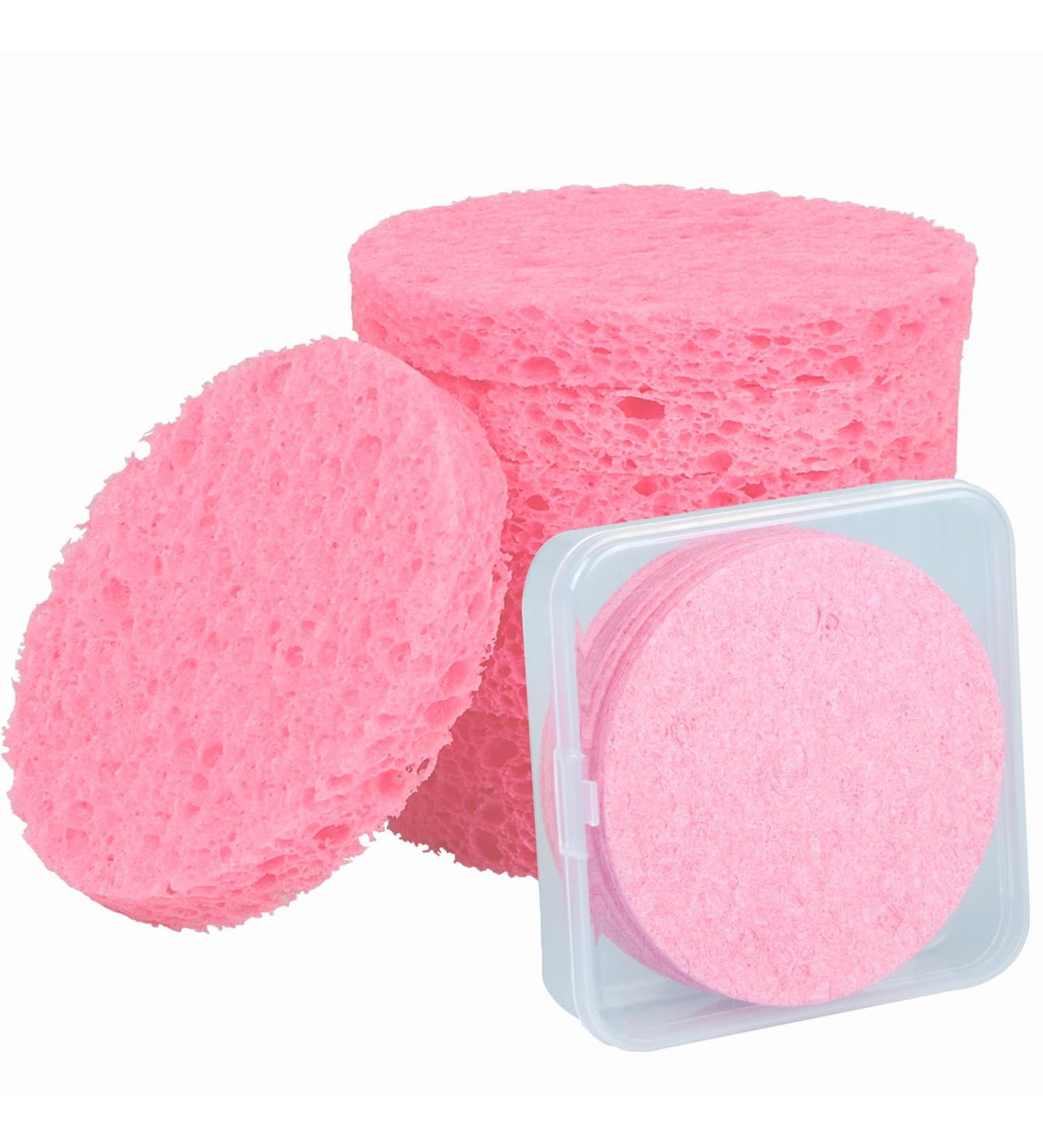 15-Count Natural Compressed Facial Sponges - Exfoliating Pink Face Pads for Deep Cleansing - Buy Online on SooperMarket.com