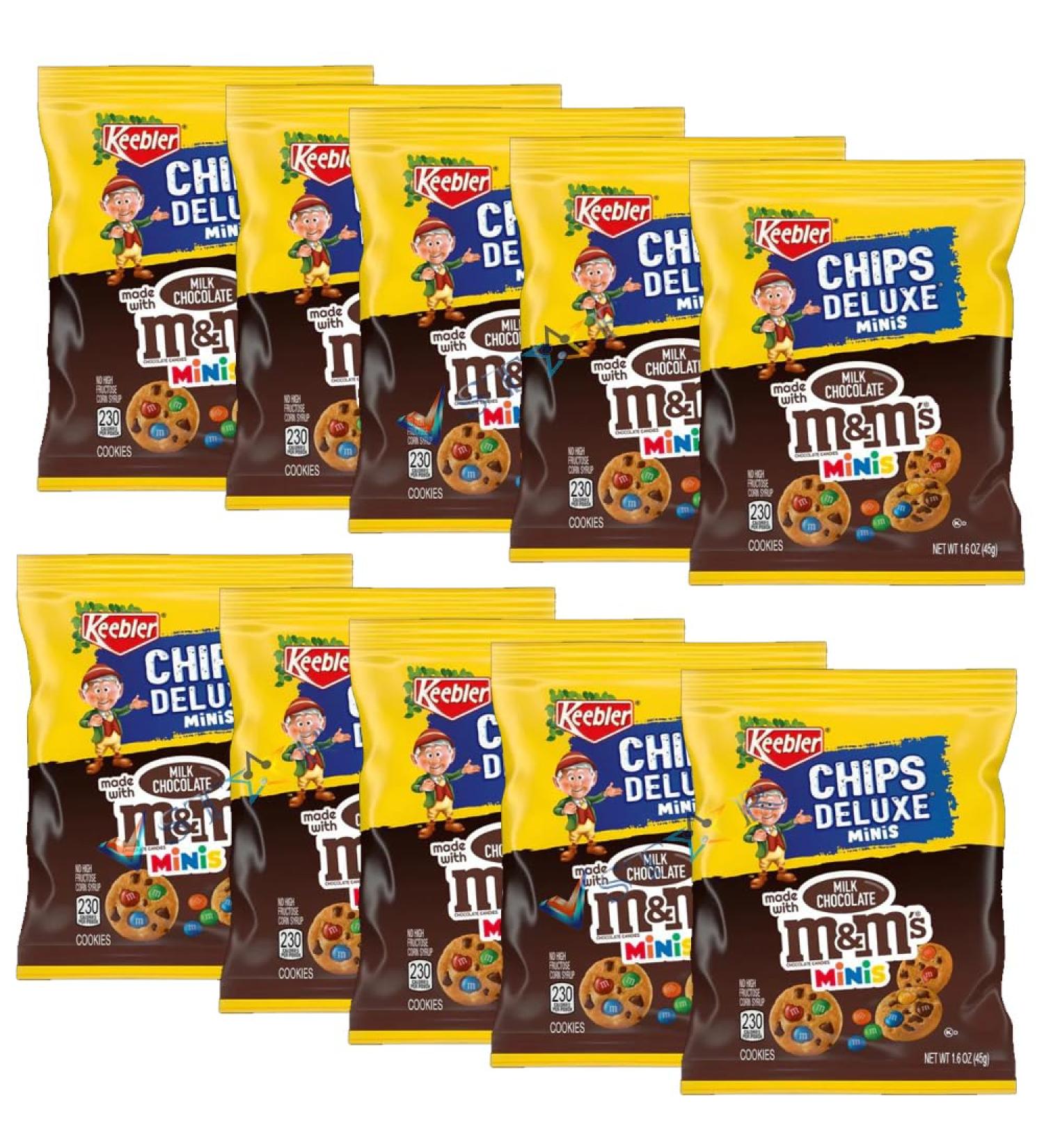 Keebler Chips Deluxe Milk Chocolate Minis Cookies For Kids & Adults 45g (Pack of 10) - Buy Online on SooperMarket.com