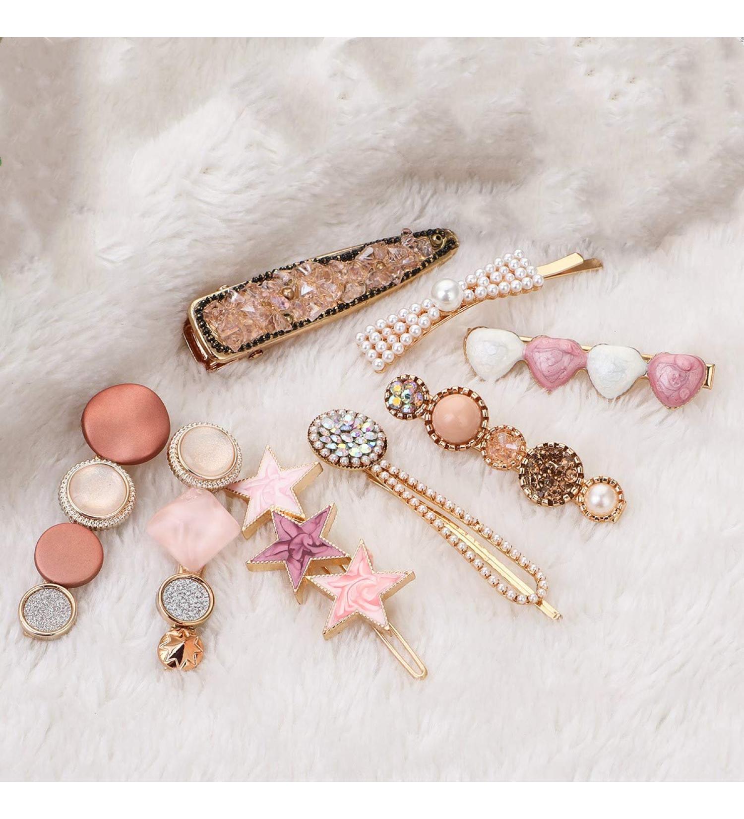 8 Pcs Pearl Hair Clips | Fashion Metal Hair Accessories for Women & Girls - Buy Online on SooperMarket.com