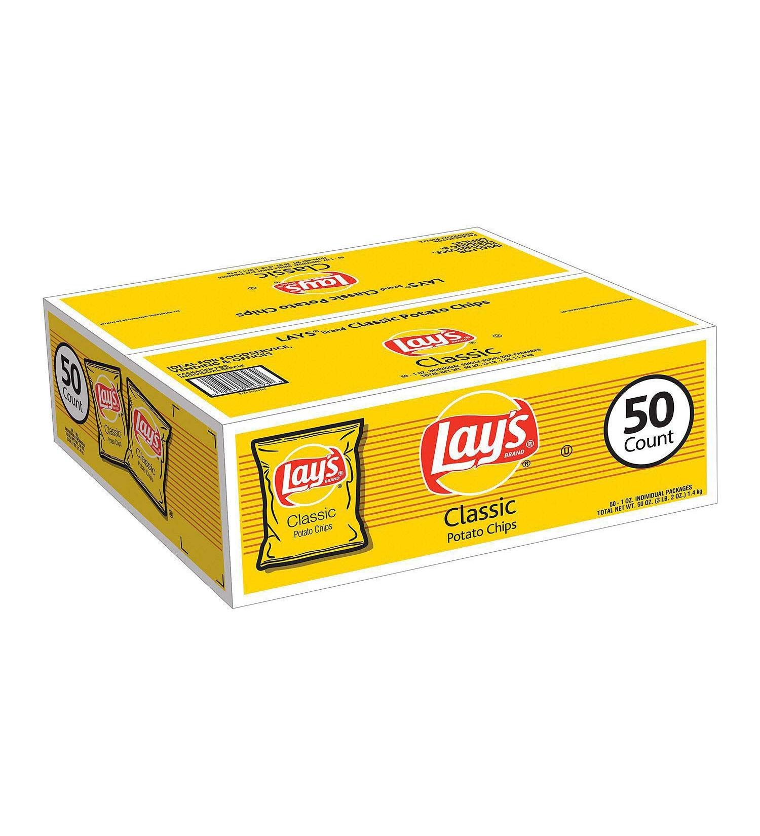 Lay's Classic Potato Chips 1 oz. (50 ct.) - (Original from manufacturer - Bulk Discount available)