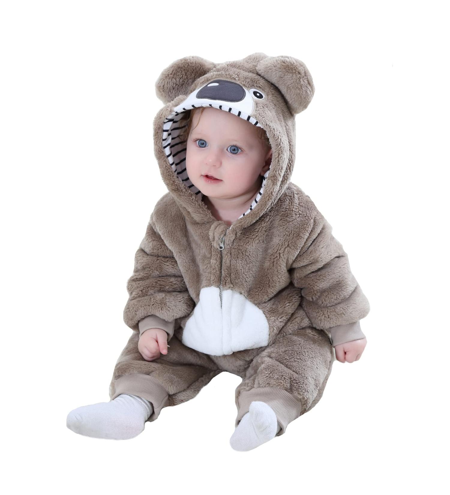 Doladola Unisex Baby Koala Romper | Flannel One Piece Pyjamas 0-3 Months - Buy Online on SooperMarket.com
